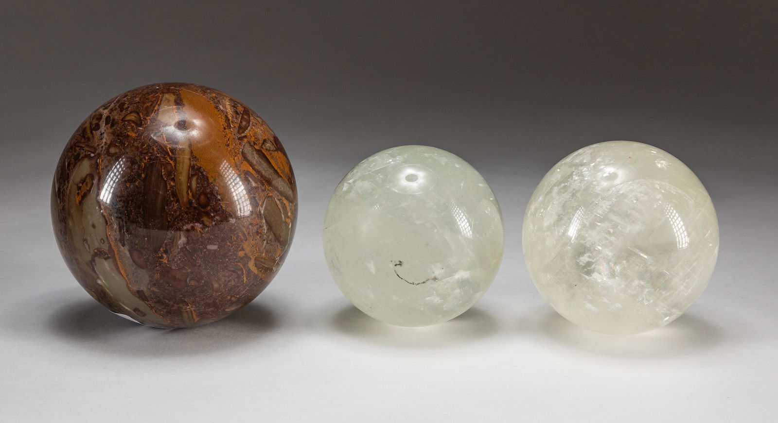 Set of Rock Crystal & Jasper Balls (1 of 11)
