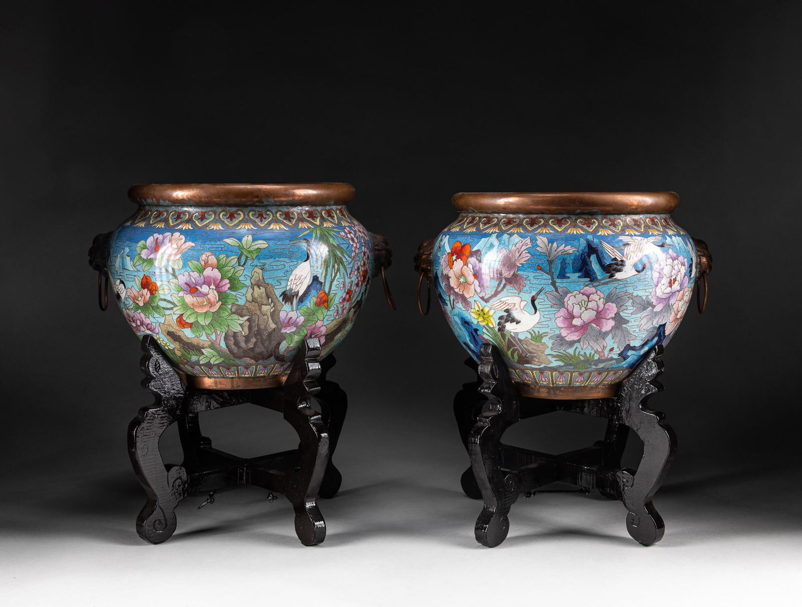 Pair of Chinese Export Cloisonné Pots (1 of 12)