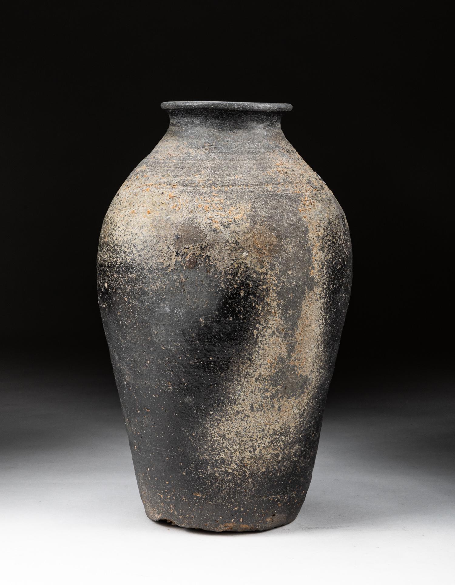 Tall Korean Old Gray Pottery Water Pot (1 of 7)