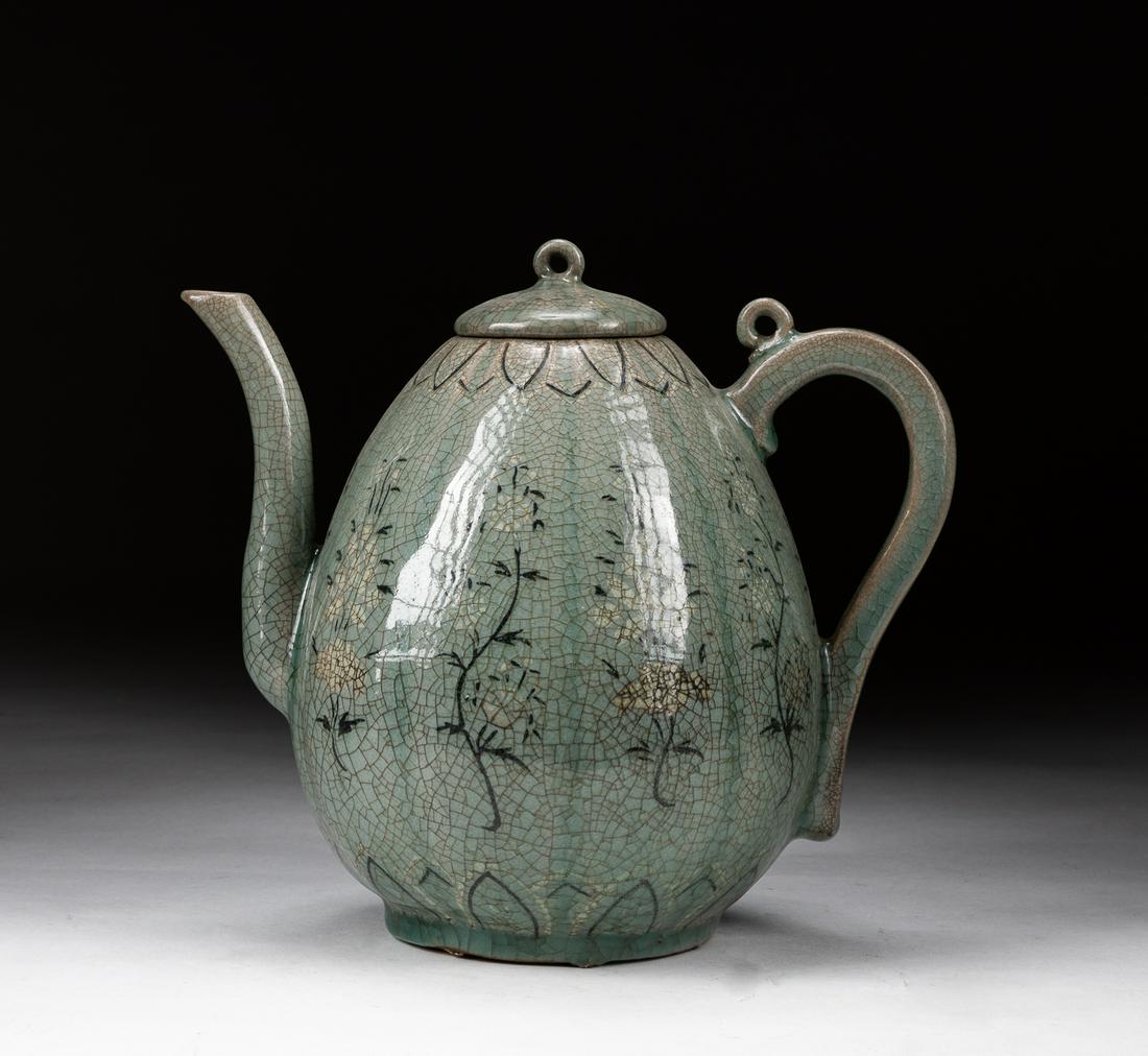 Tall Korean Celadon Porcelain Pot (1 of 11)