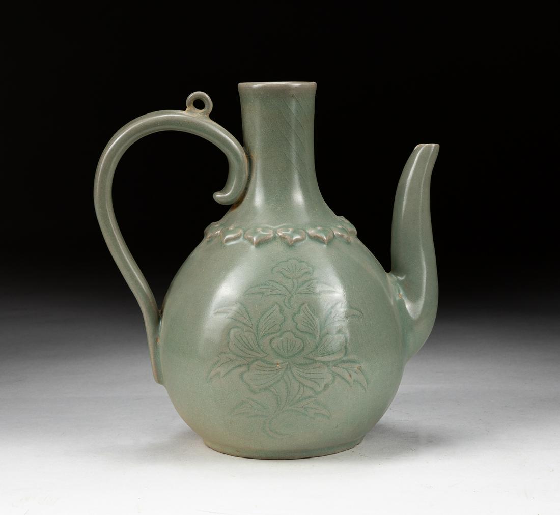 Korean Joseon Celadon Porcelain Ewer (1 of 11)