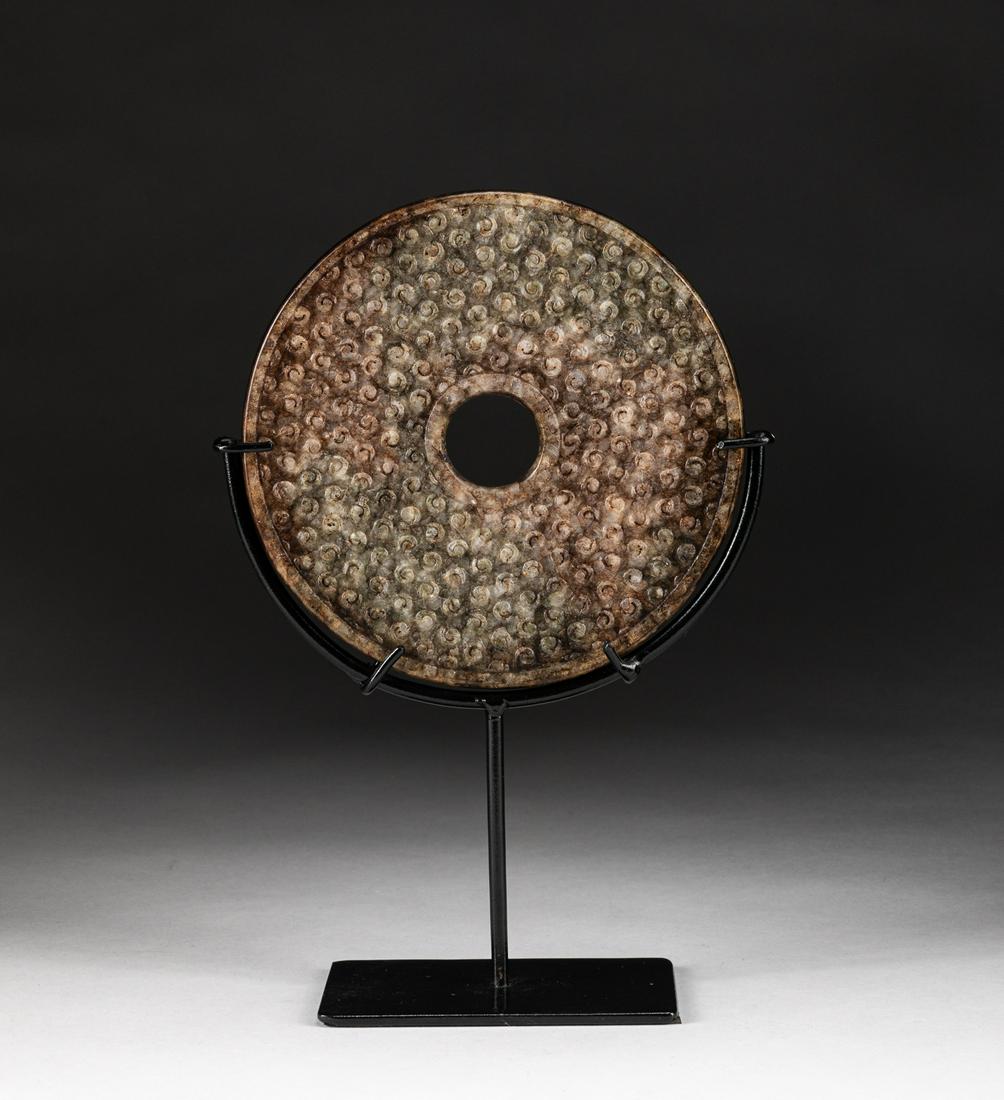 Large Chinese Jade Bi with Stand (1 of 7)