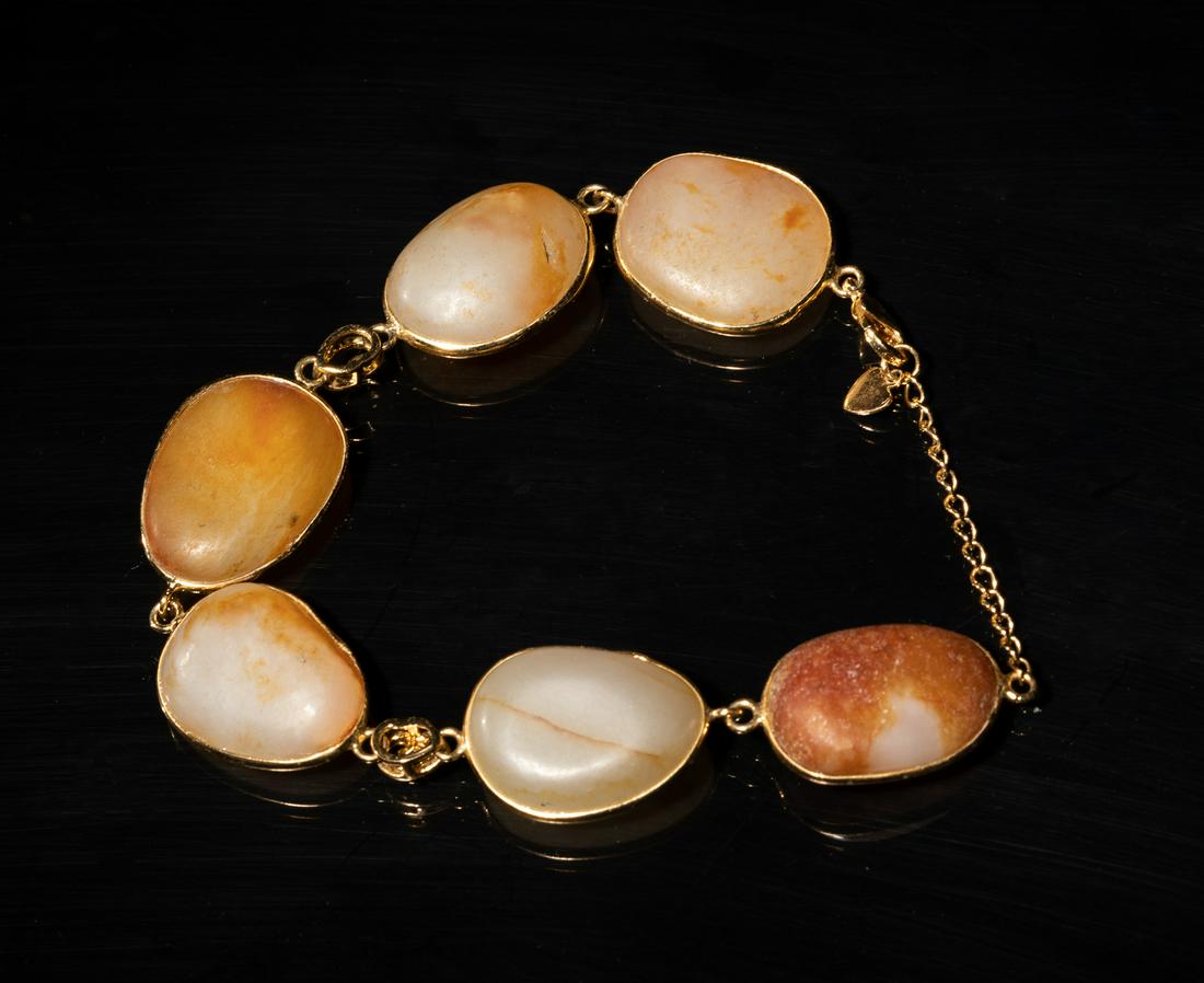 Beautiful Chinese Pebble Jade Bracelet (1 of 7)