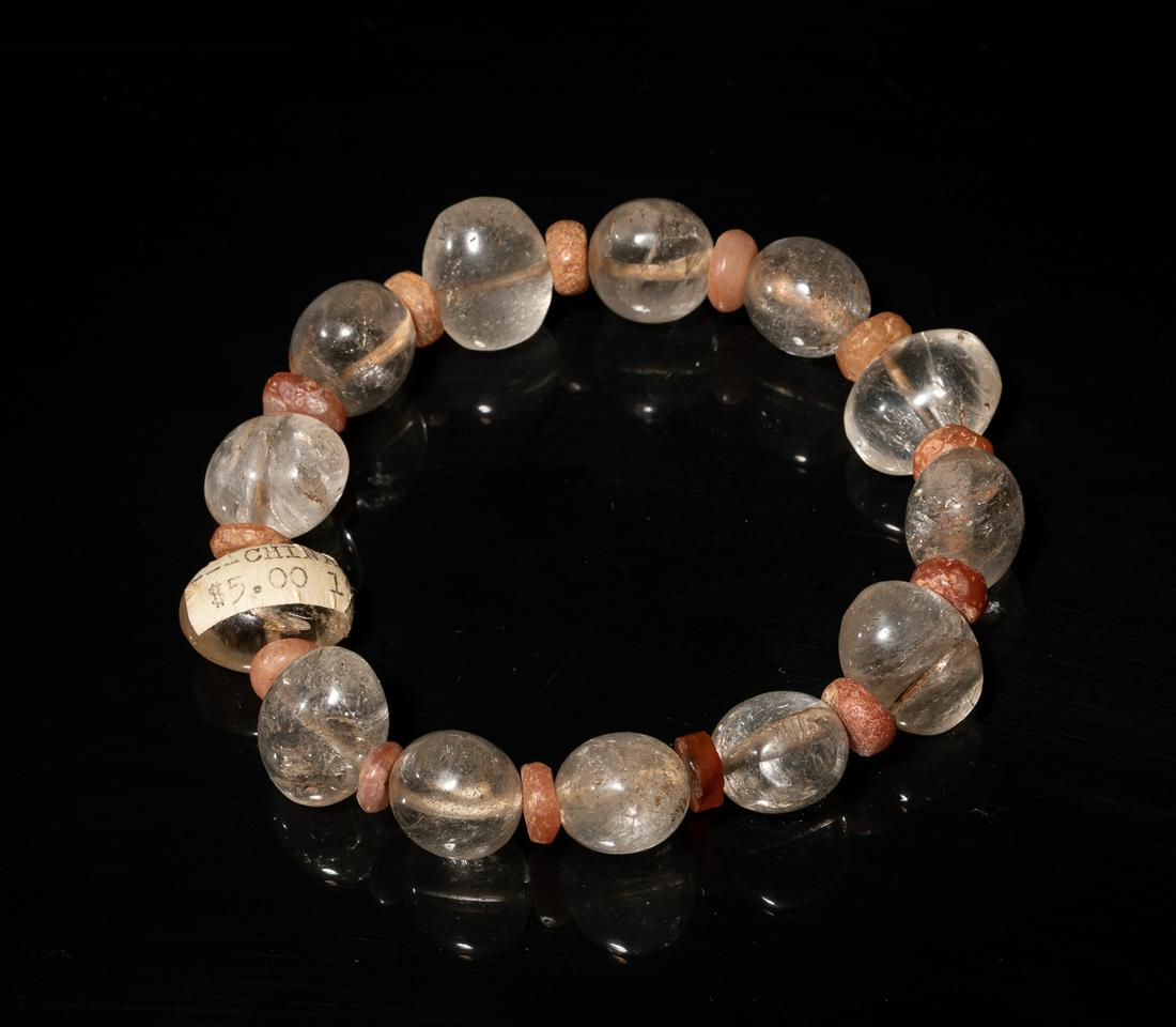 Chinese Old Agate Crystal Bracelet (1 of 6)