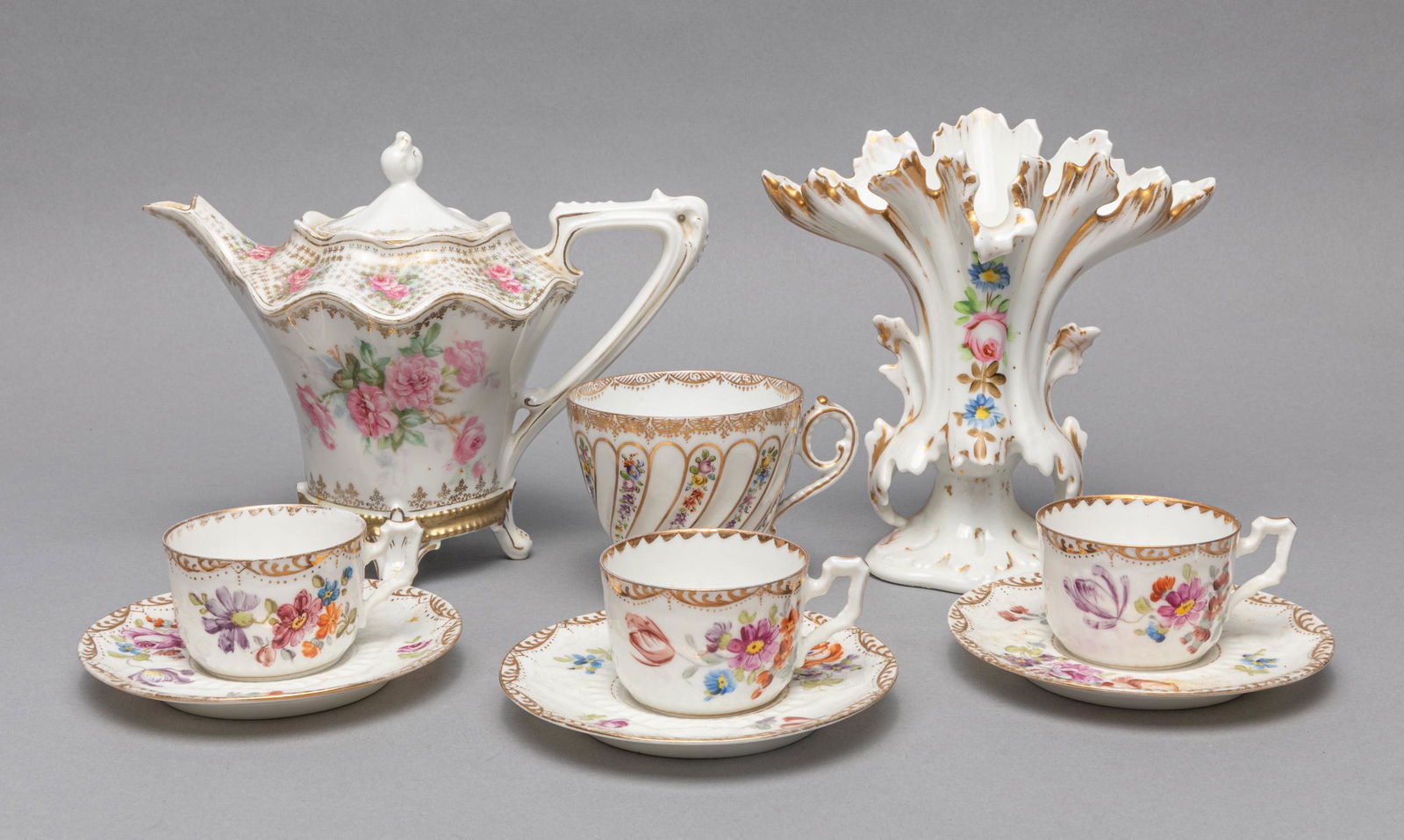 Hand Painted Cream Glazed Porcelain Tea Wares (1 of 11)