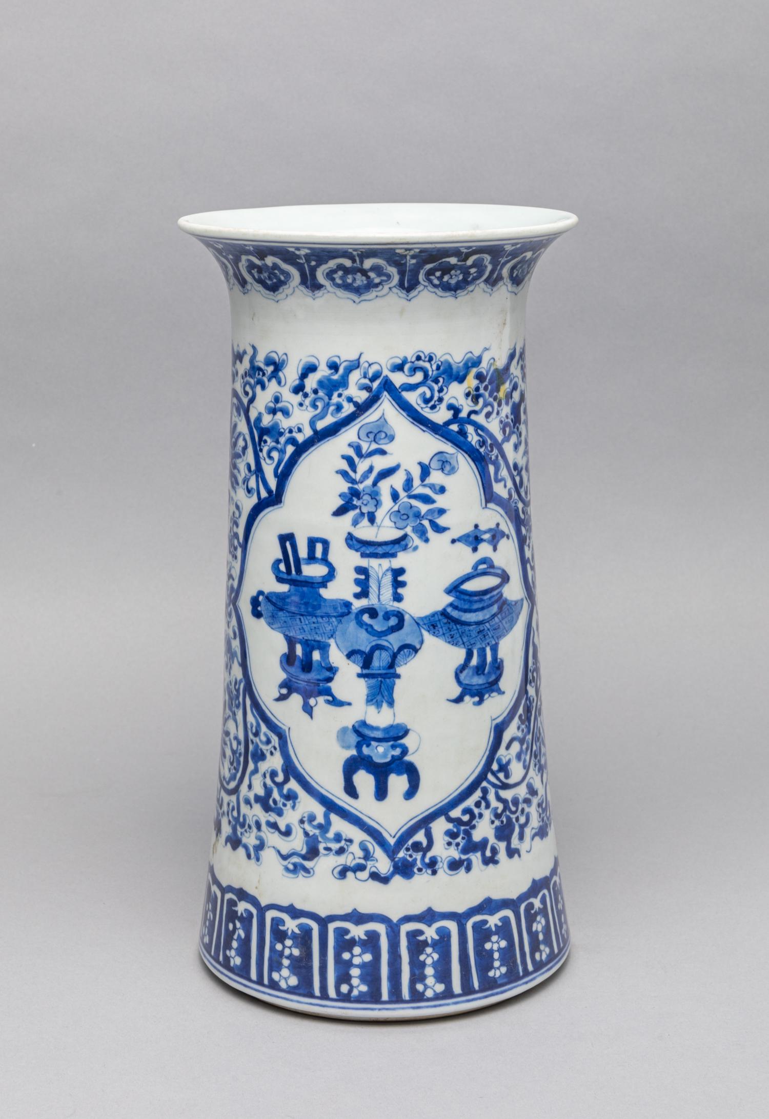 Tall Chinese Export Blue White Porcelain Urn (1 of 8)