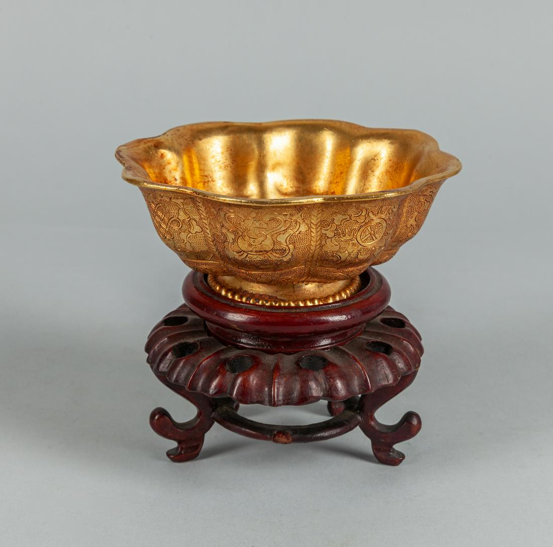 Chinese Gilt Bronze Lotus Bowl (1 of 10)