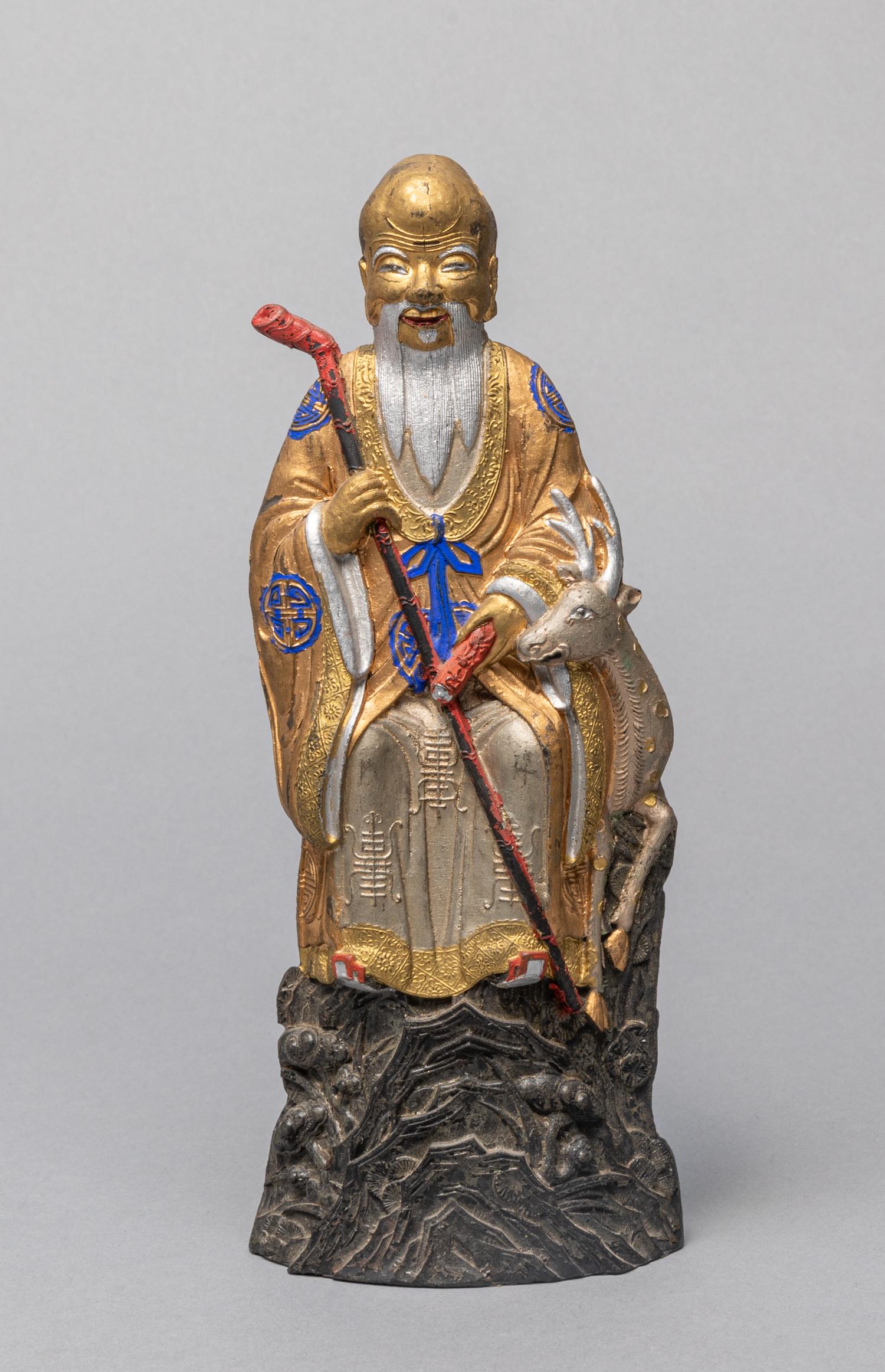 Fine Chinese Ink Carved Figure of Shoulao (1 of 9)