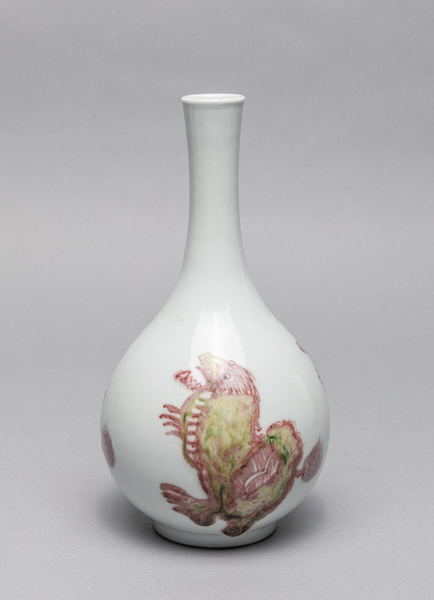 Chinese Export Coper Red Green Glazed Cabinet Vase (1 of 10)