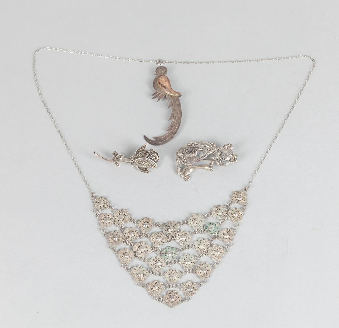 Set Designed Silver Necklace Brooch (1 of 8)