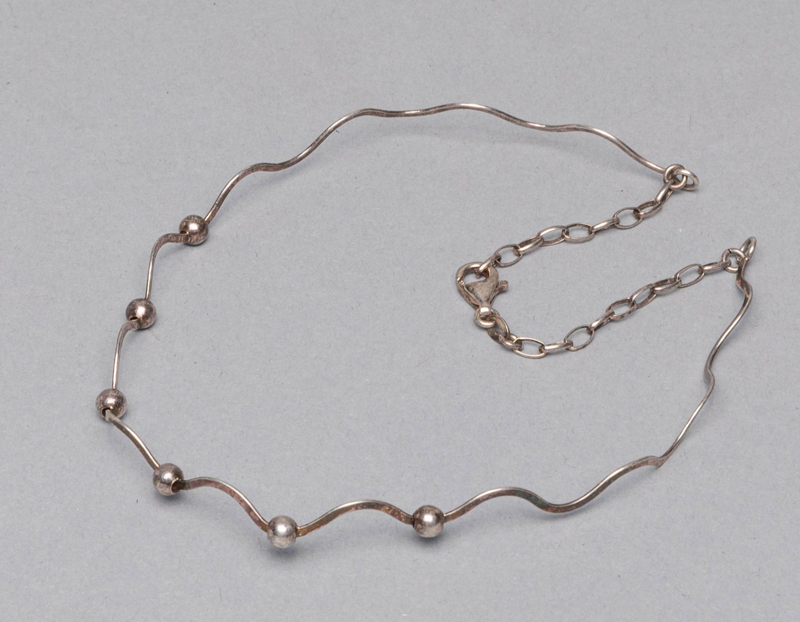 Designed Dainty Sterling Silver Choker Necklace: Designed dainty sterling silver choker necklace. 12 inch, 35 ct.