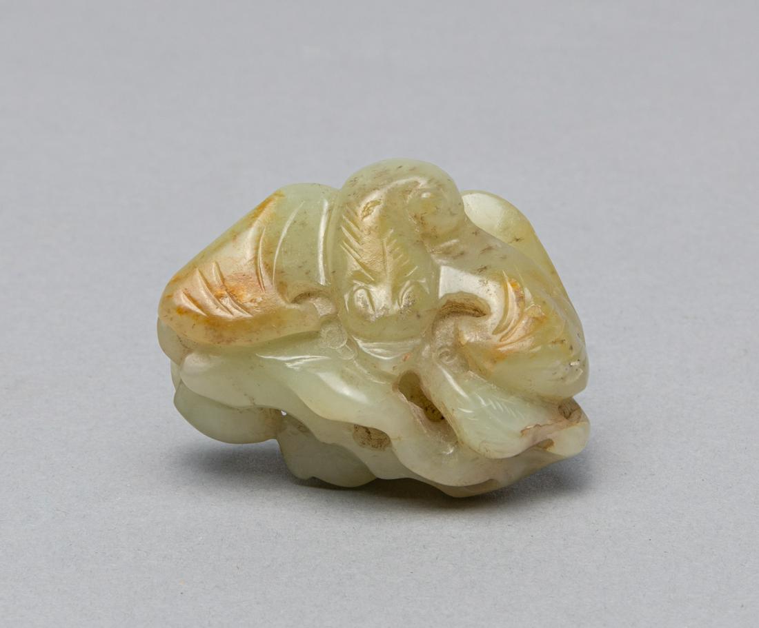 Chinese Pebble Jade Carving of Bat Peach (1 of 8)
