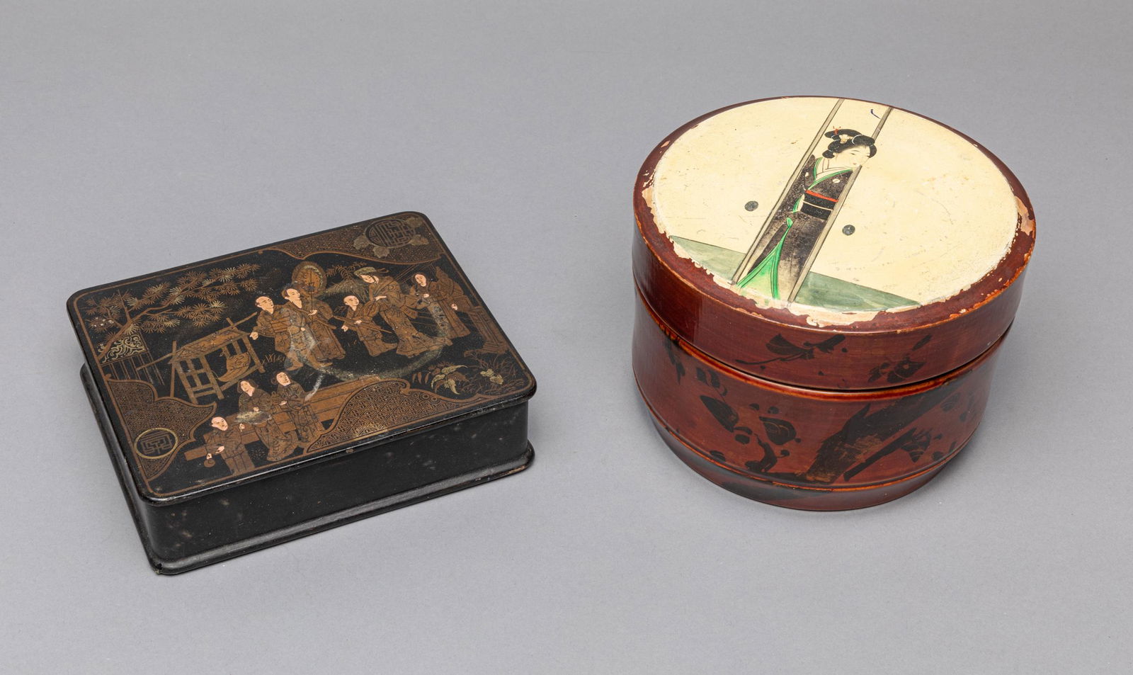 Set Japanese Old Lacquer Boxes (1 of 11)