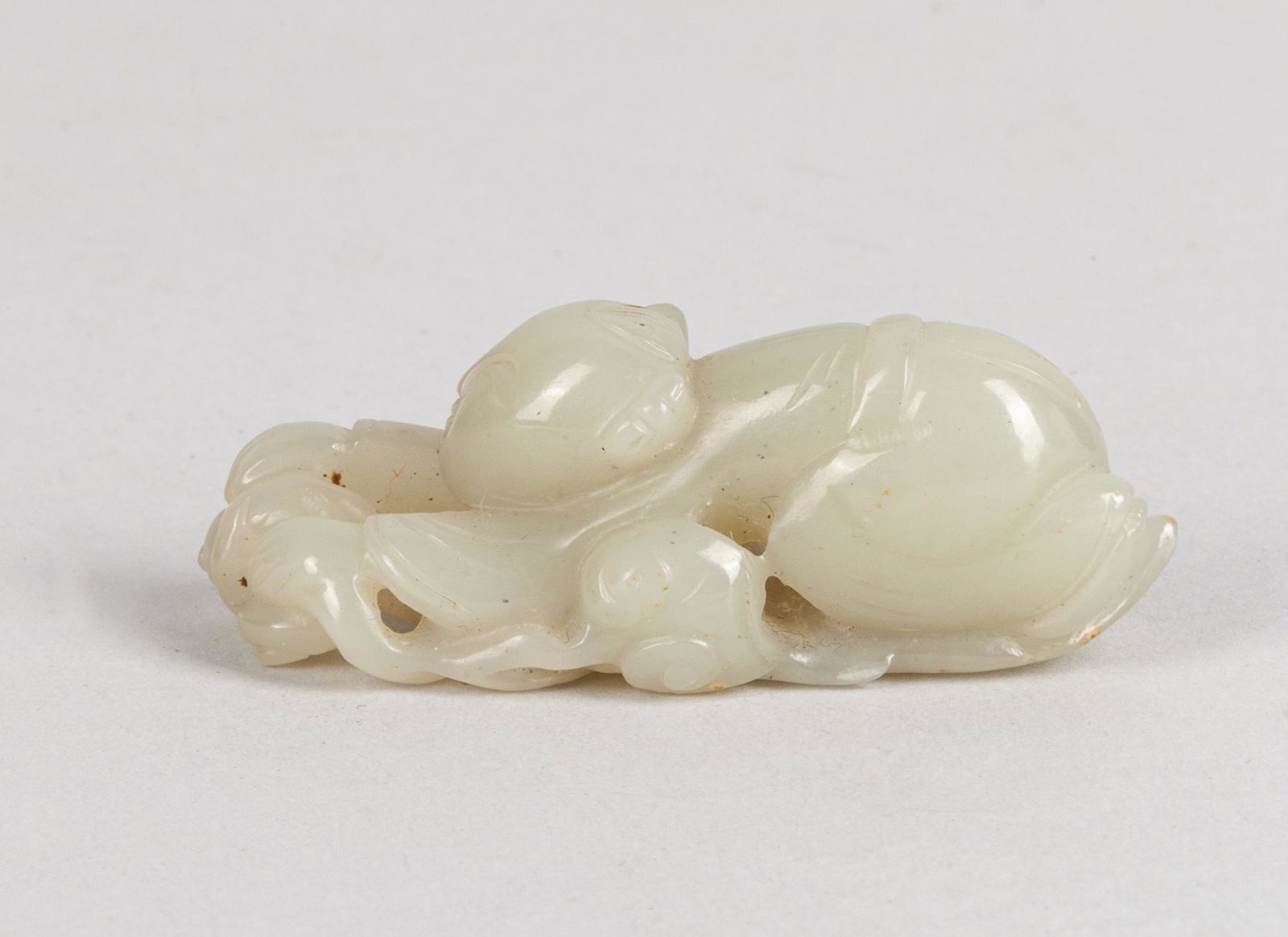 Chinese Jade Toggle of Boy Holding Ruyi (1 of 6)