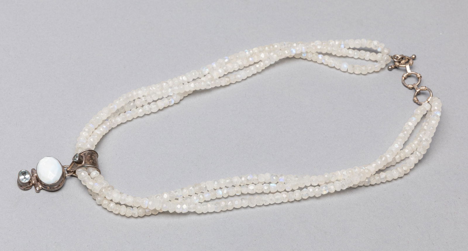 Designed Opal Stone Necklace with Silver Pendant (1 of 7)