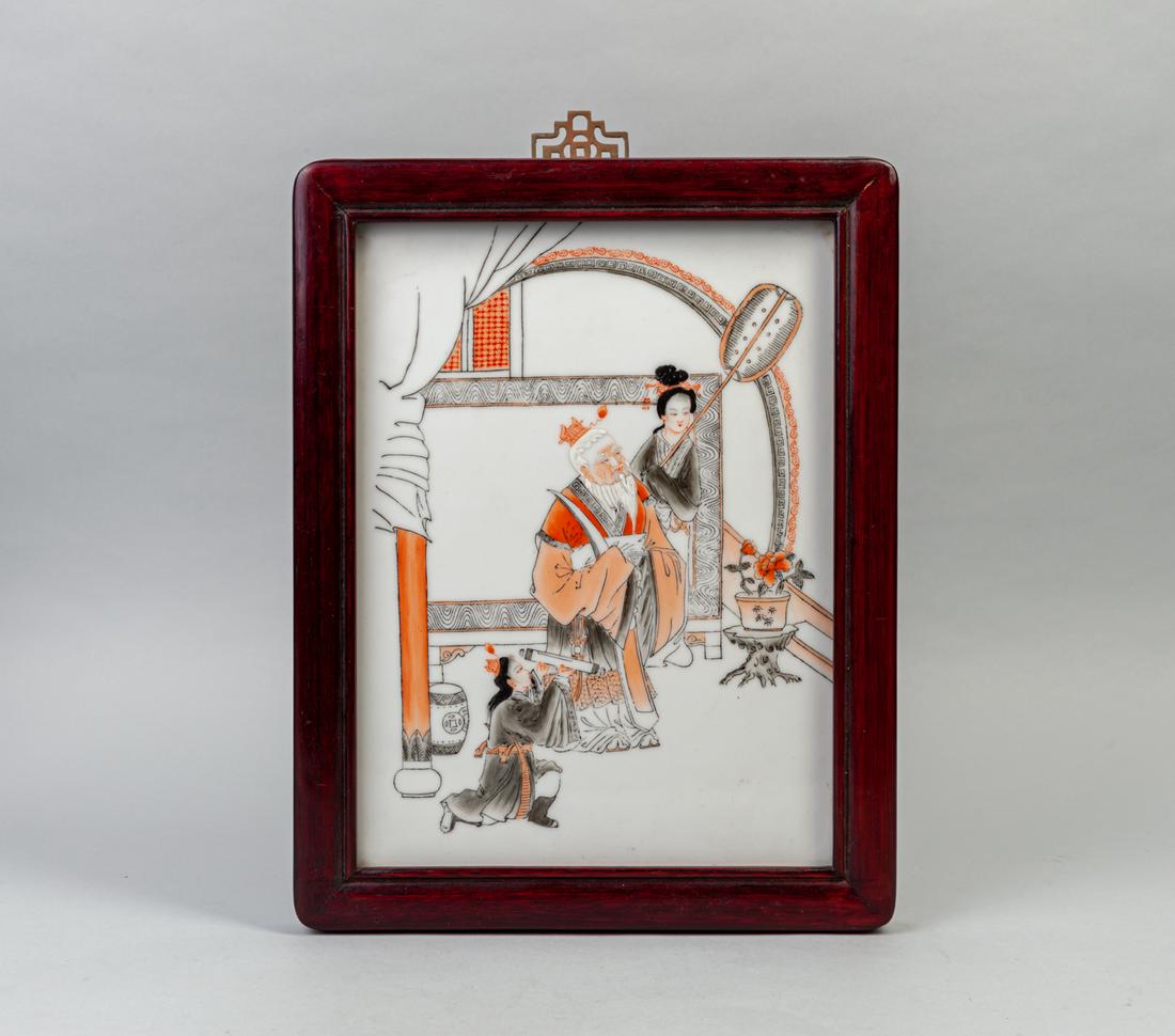 Chinese Framed Porcelain Wall Hanging Plaque (1 of 11)