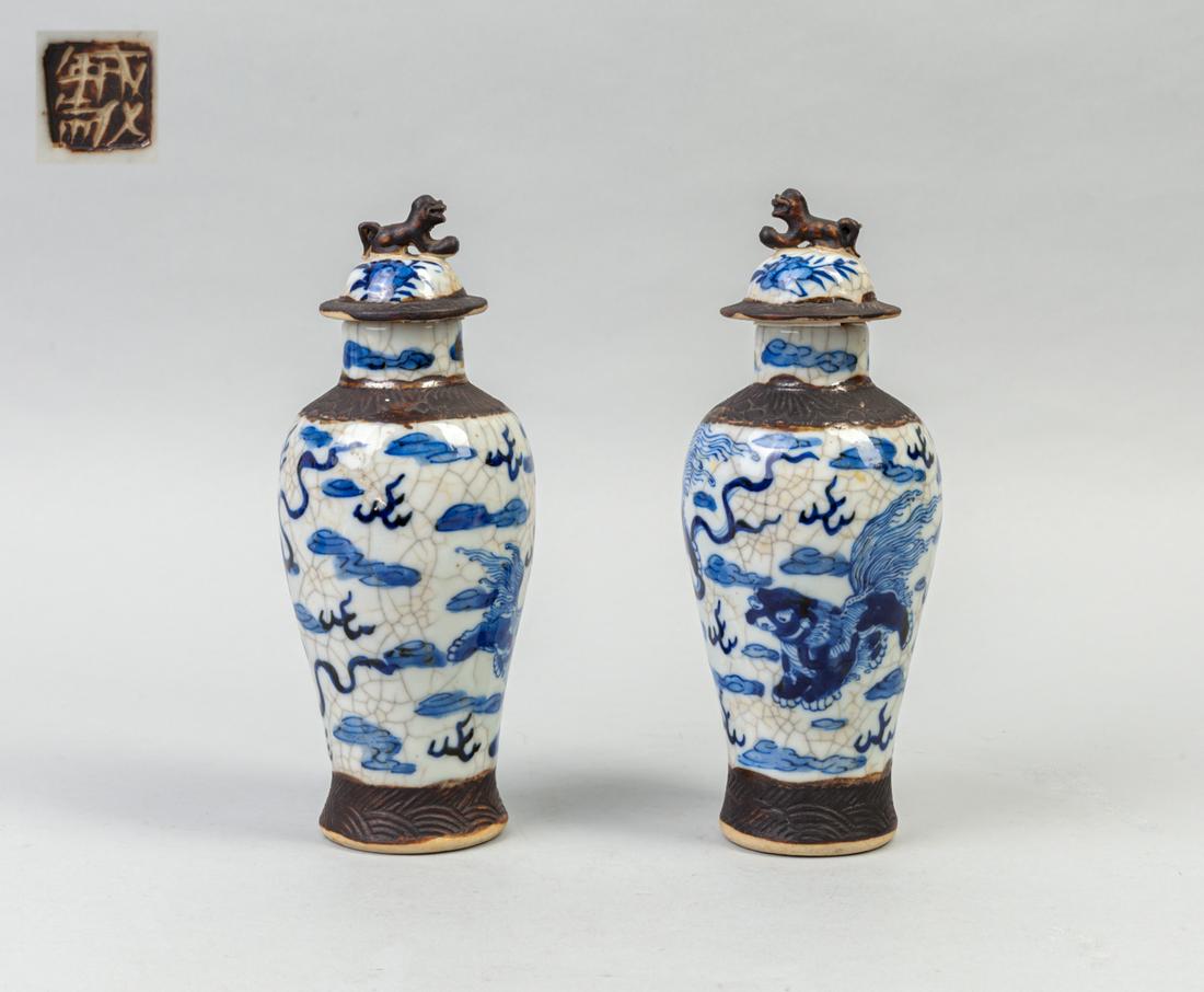 Pairs Chinese Blue White Porcelain Vases (1 of 15)