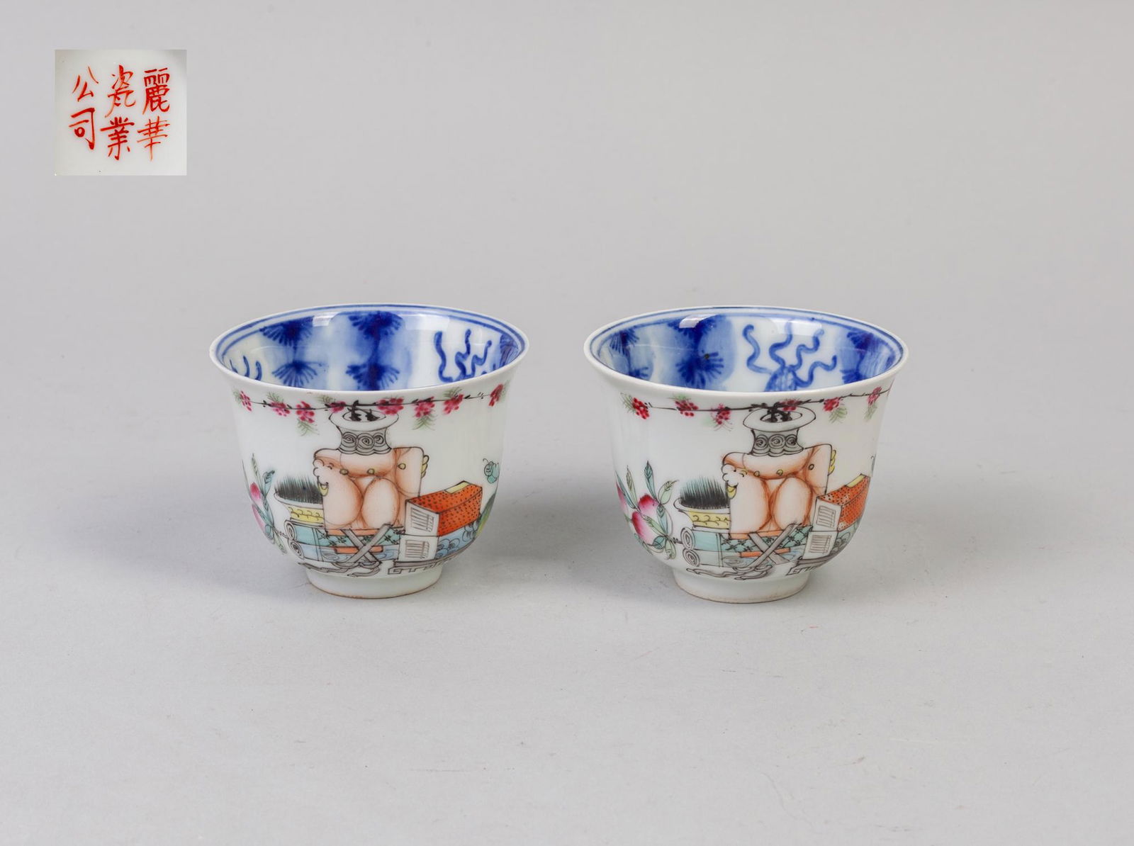 Pairs Chinese Famille Rose Porcelain Tea Cups (1 of 14)