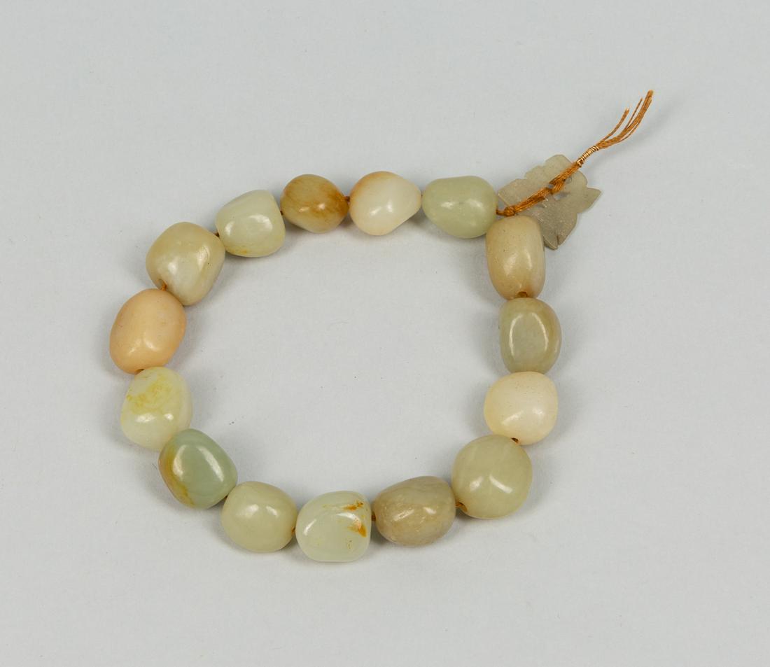 Chinese Old Pebble Jade Bracelet (1 of 8)