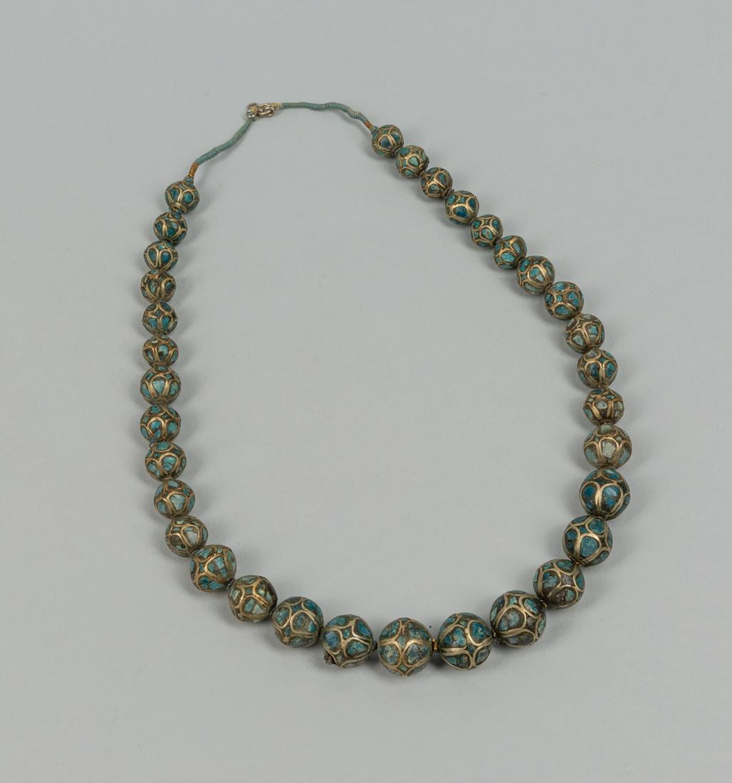 Antique Roma Type Brass Turquoise Trade Bead Necklace (1 of 7)