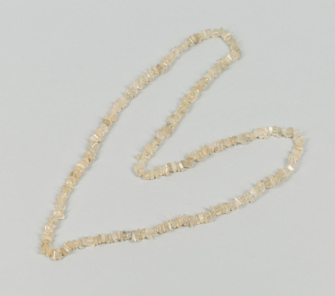 Beautiful AZ Sunstone Diamonds Necklace: Beautiful Arizona sunstone diamonds crystal necklace, 32 inch L, 65g.