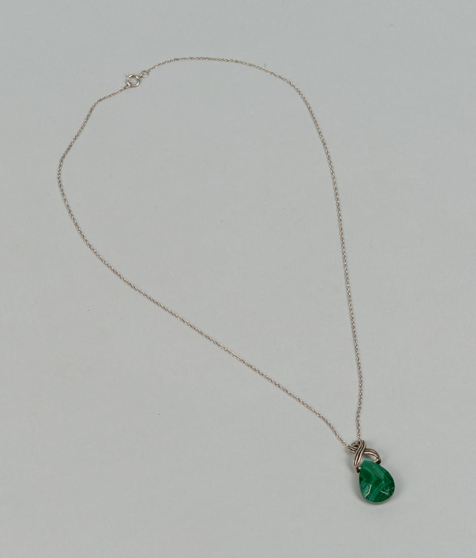 Design Silver/Malachite Tear Drop Pendant (1 of 8)