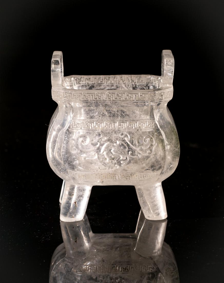 Chinese Old Rock Crystal Carving of Censer (1 of 11)
