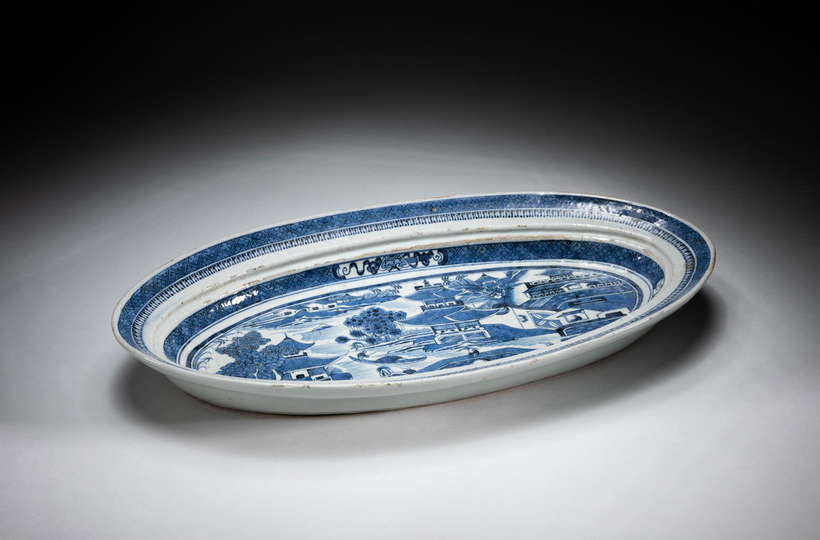 Chinese Export Blue White Long Plate (1 of 10)