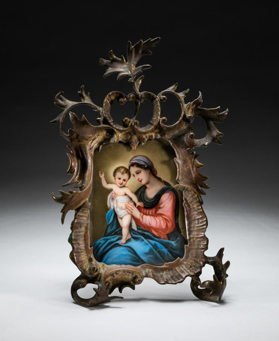 France Palazzo Pitti Porcelain Plaque with Gilt Bronze (1 of 8)