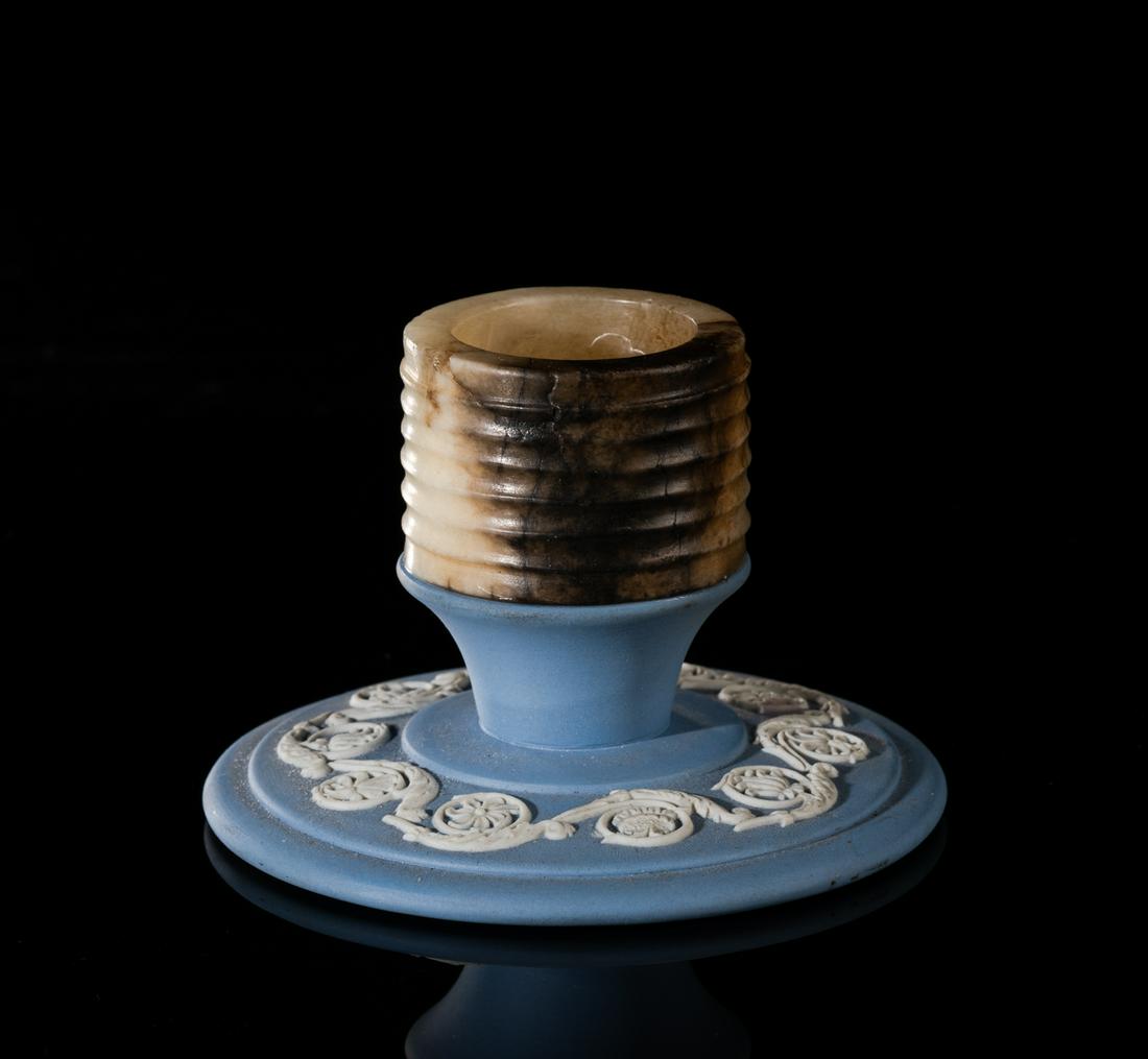 Designer Wedgewood Chinese Russet Jade Candle Sticks (1 of 11)