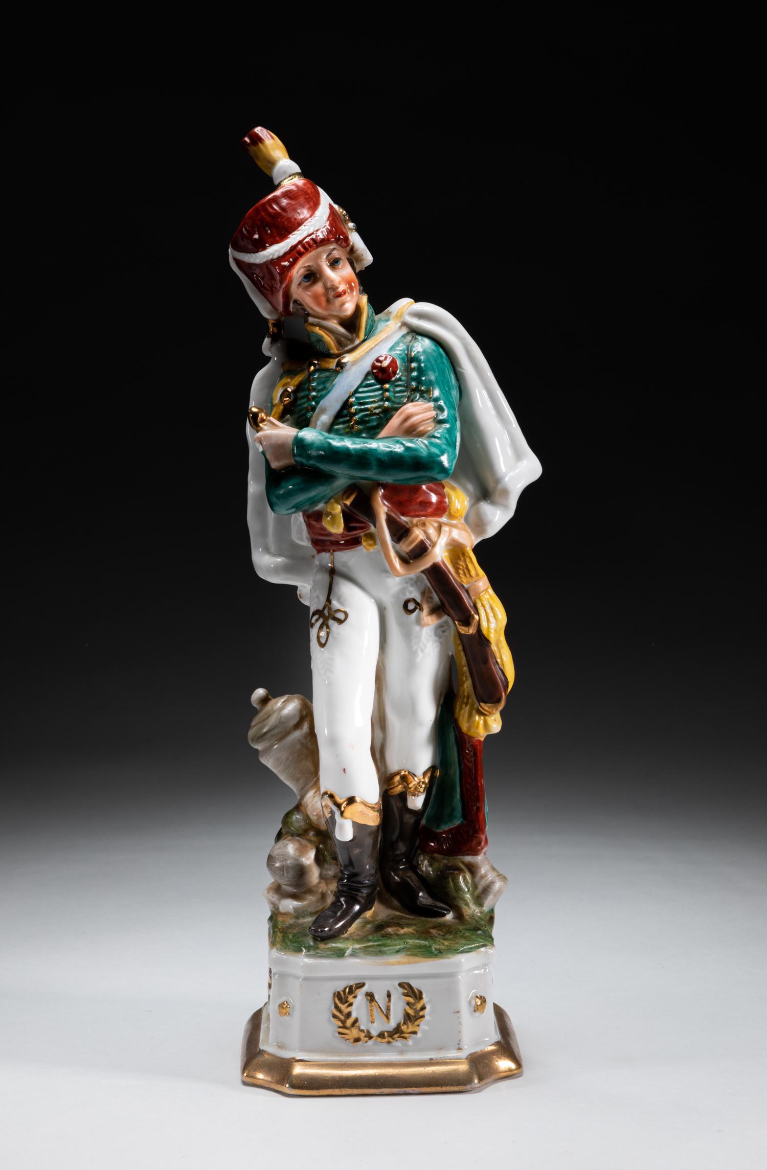Vintage Italy Glazed Porcelain Figure of Soldier (1 of 10)