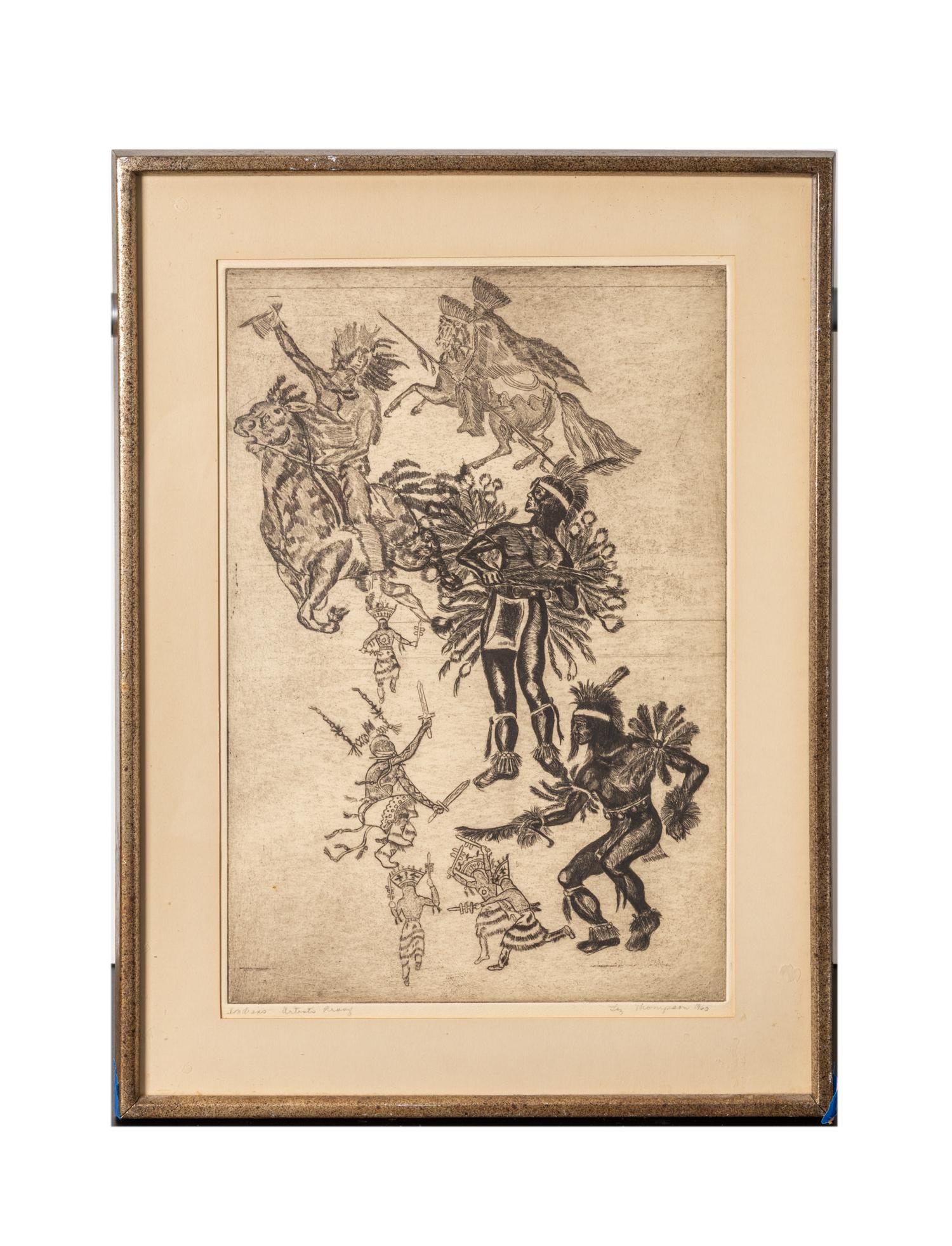 Collectible Liz Thompson American Indian Engraving (1 of 9)