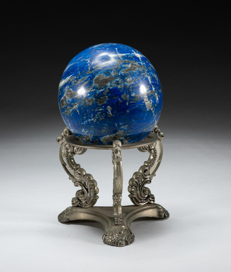 France Louis XVI Style Lapis Ball Table Sculpture (1 of 6)