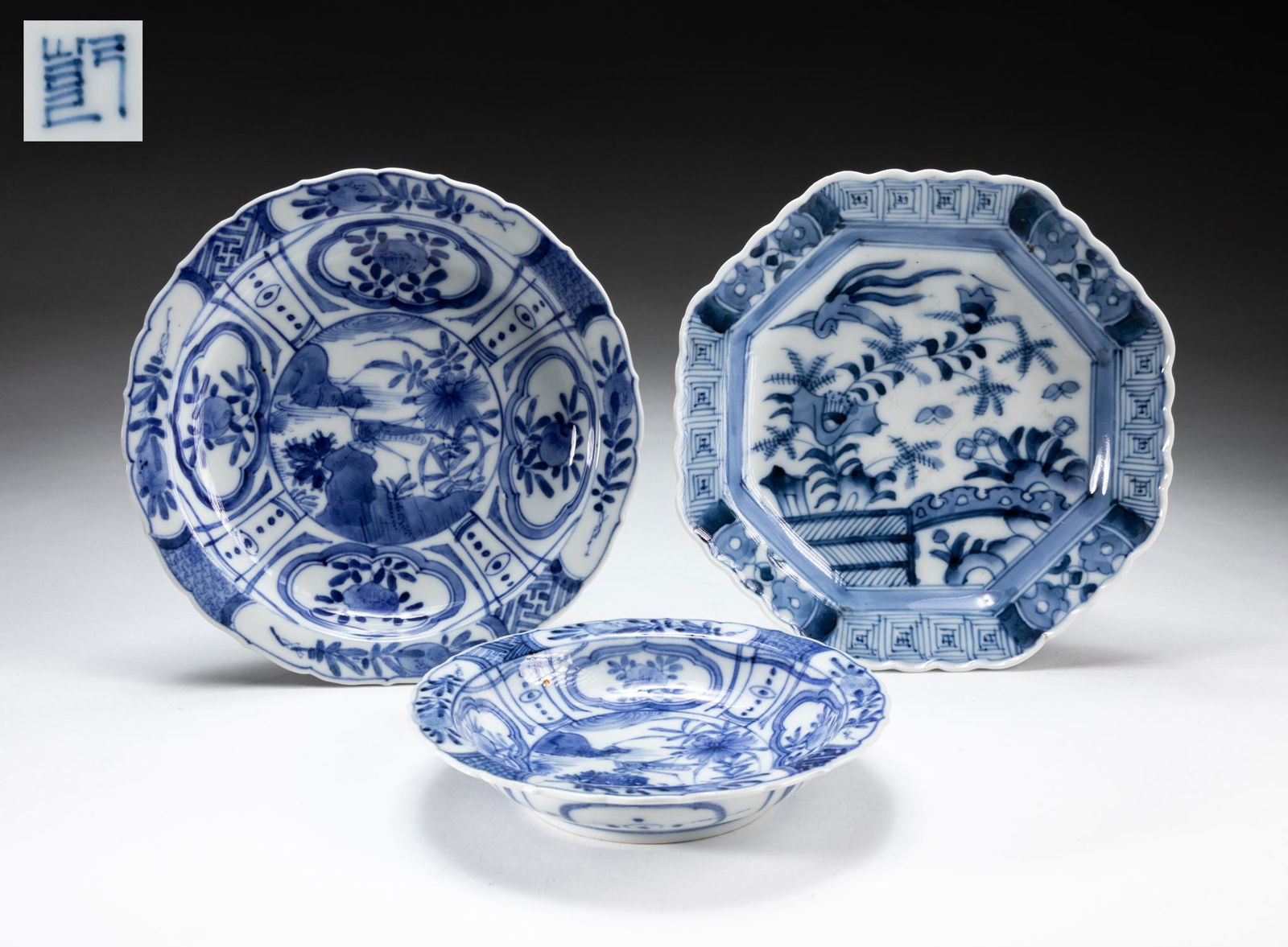 Sets Chinese Export Blue White Porcelain Plates (1 of 11)