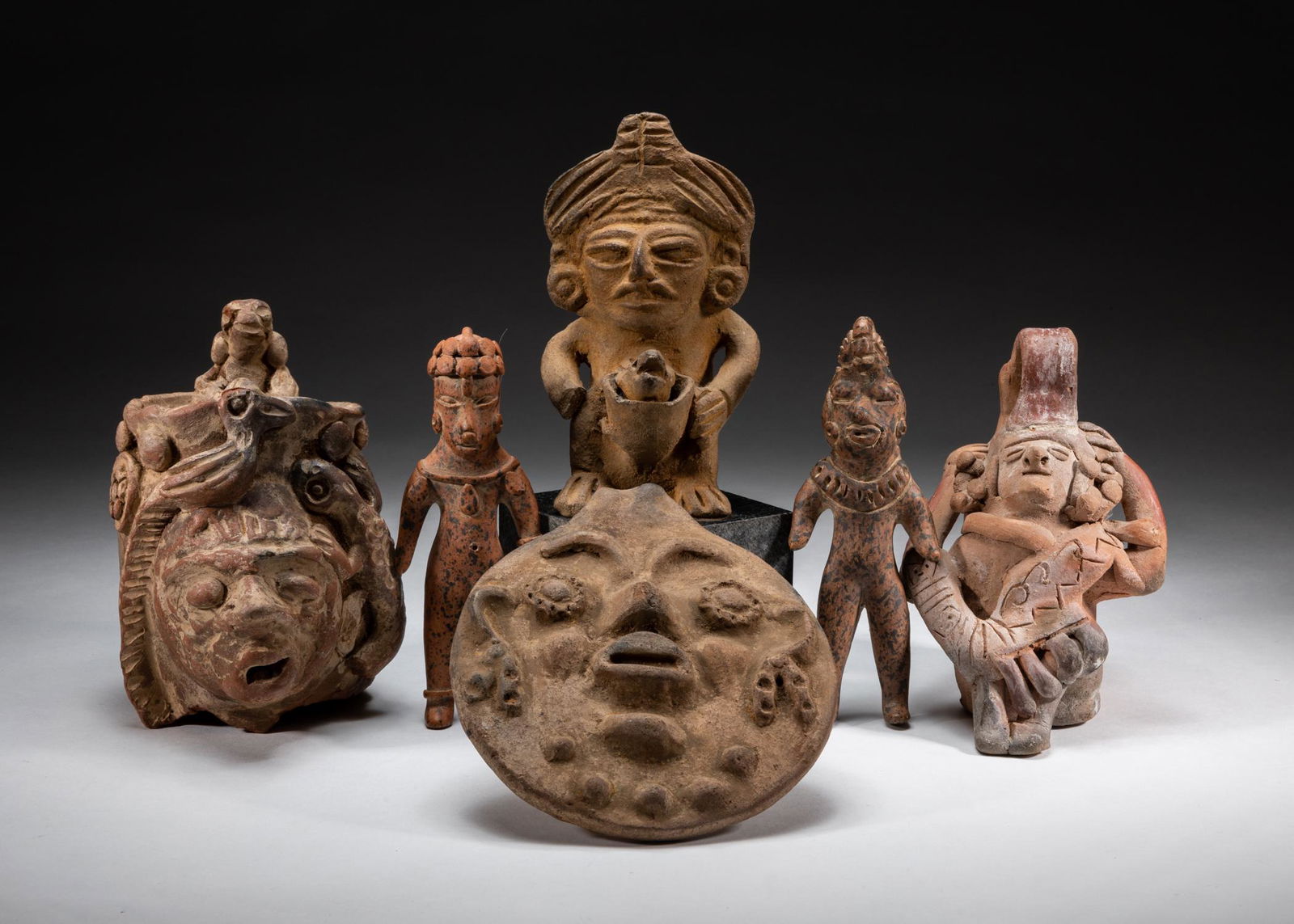 Set Pre Columbian Type Pottery Figures (1 of 12)