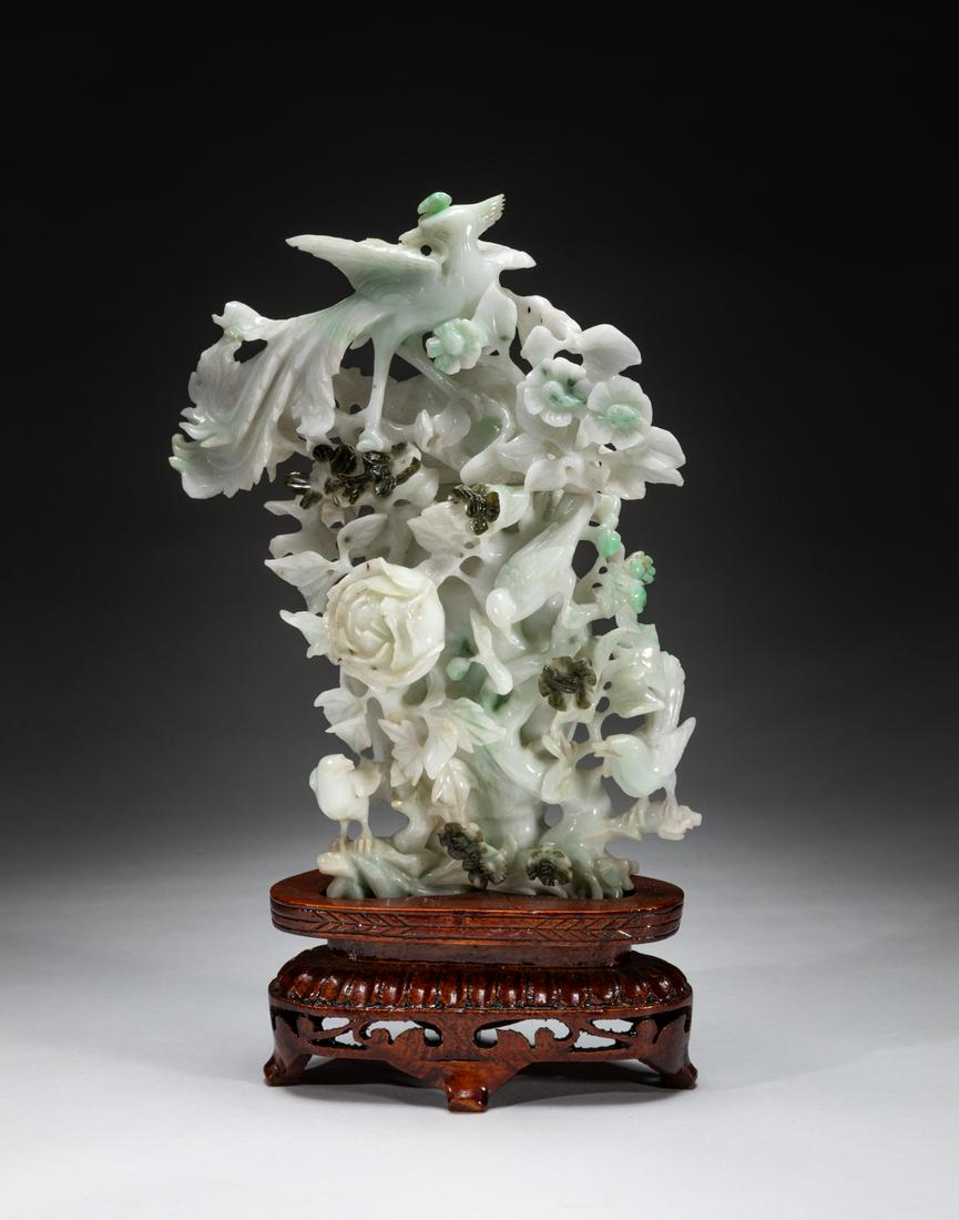 Chinese Jade Jadeite Stone Flower Type Vase (1 of 11)