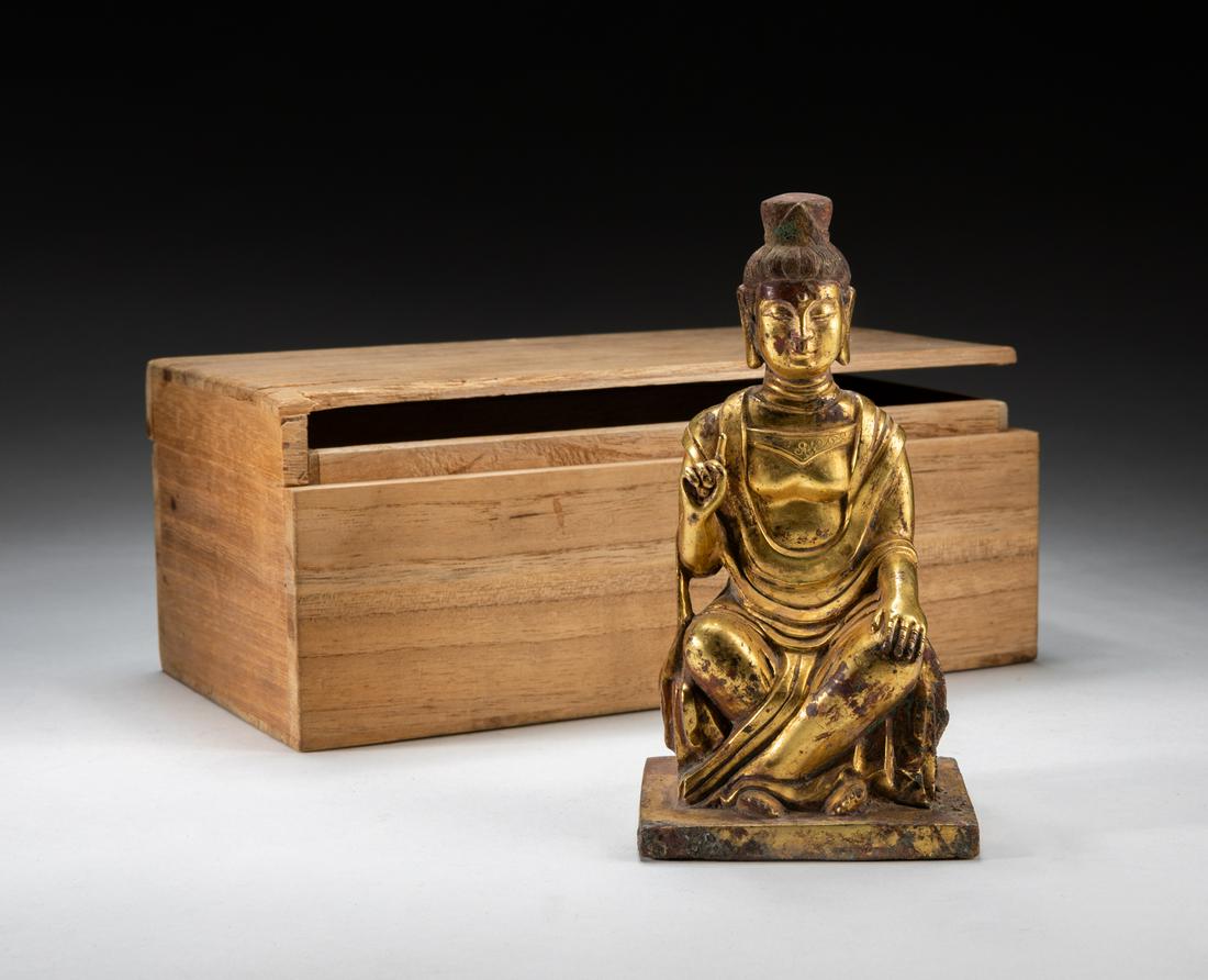 Korean Antique Gilt Bronze Buddha (1 of 10)