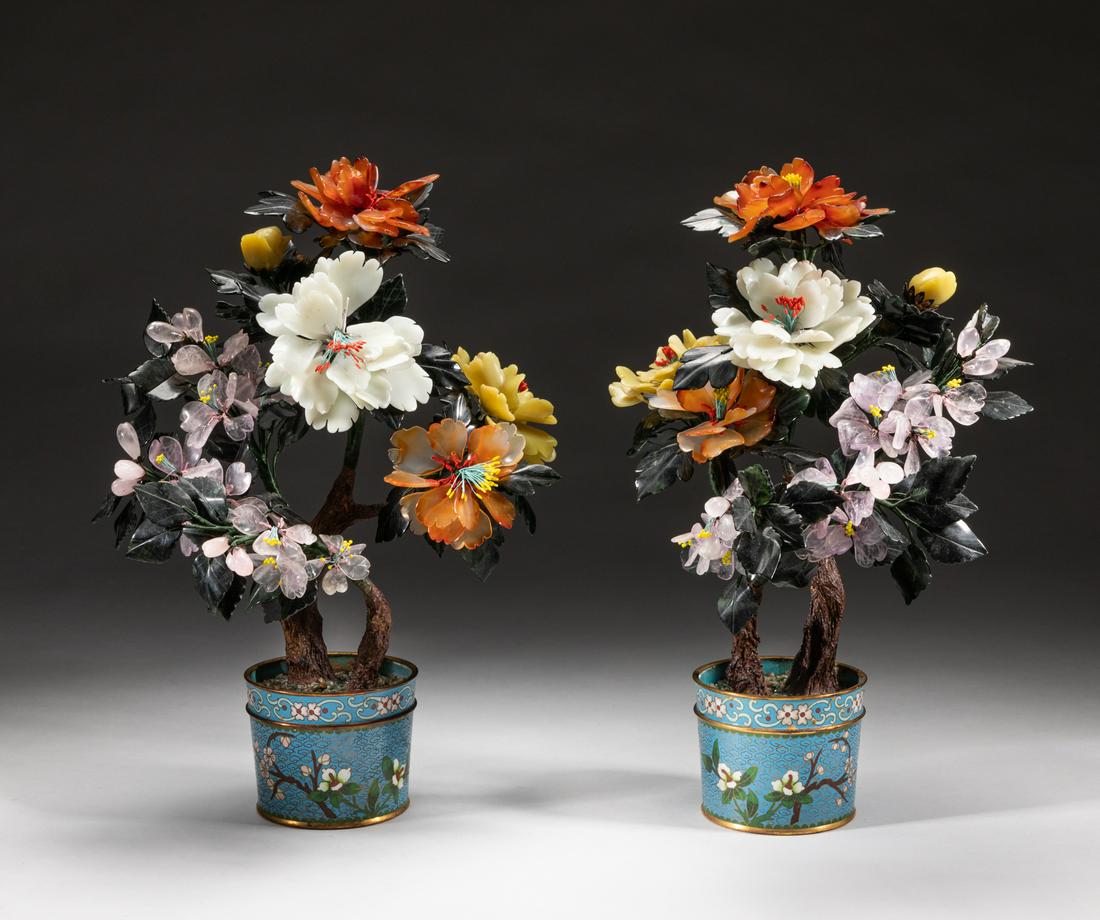 Pairs Chinese Export Cloisonne Bonsais (1 of 12)