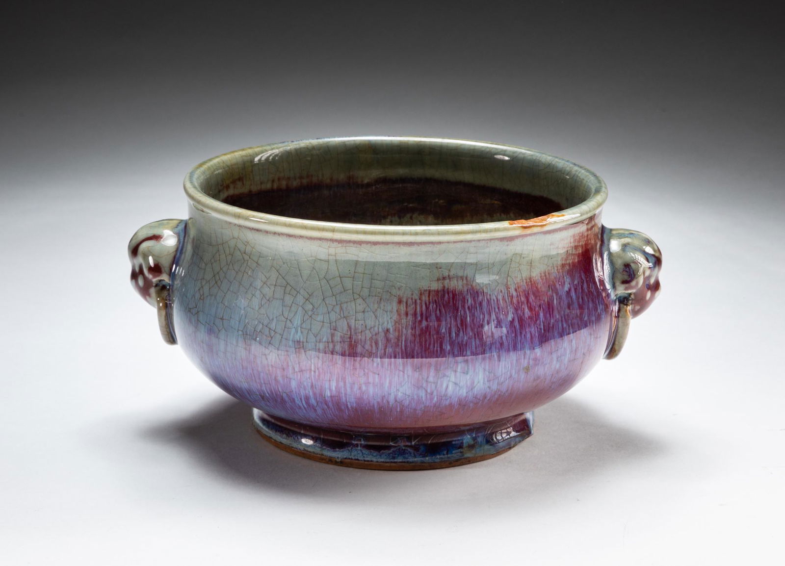 Large Chinese Flambe Glazed Porcelain Censer (1 of 12)