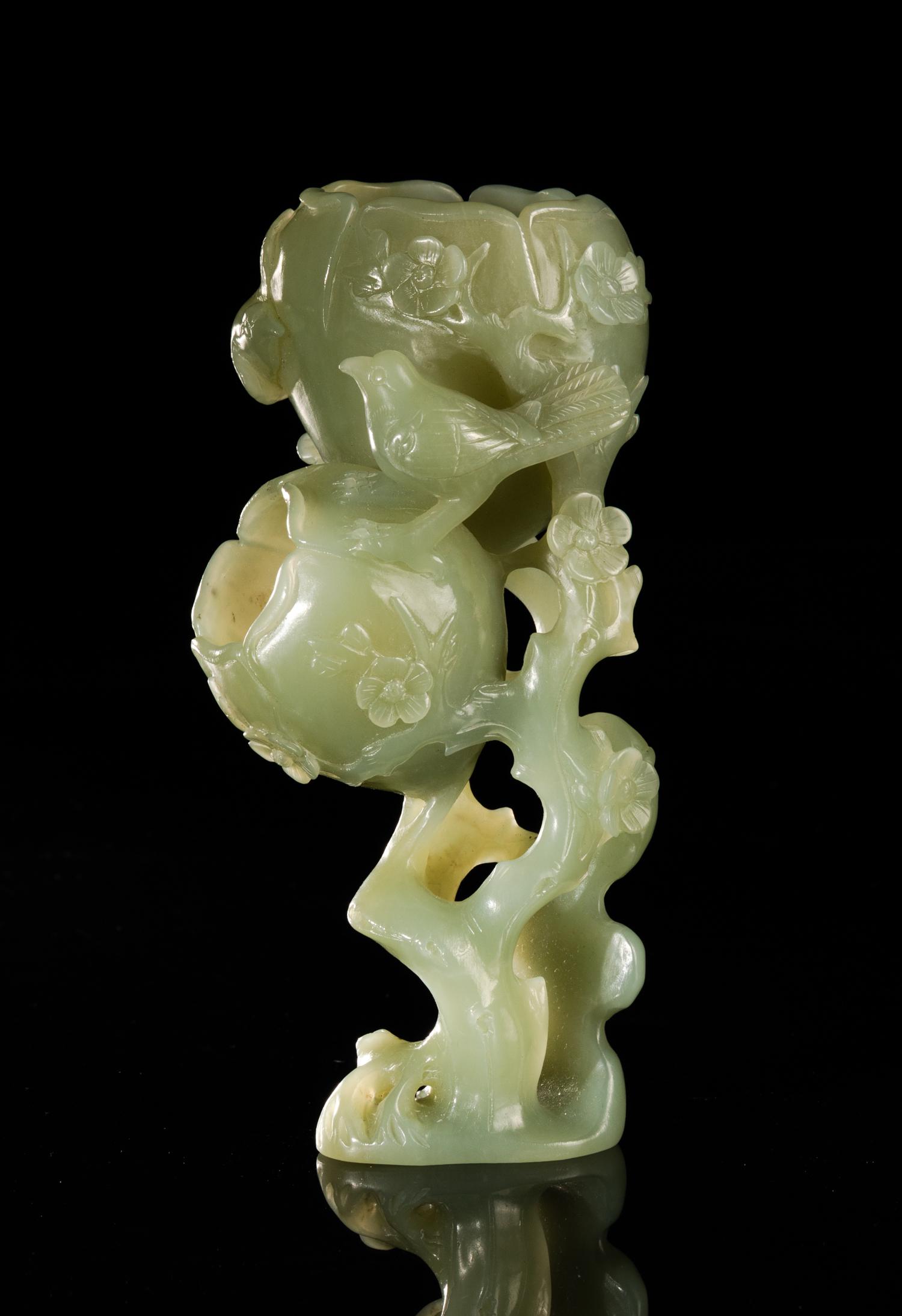 Tall Chinese Pale Celadon Jade Table Sculpture (1 of 9)