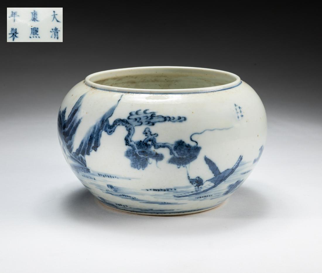 Chinese Blue White Porcelain Brush Washer (1 of 9)