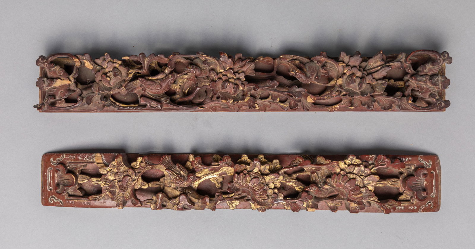 Pair Chinese Gilt Wood Wall Hanging Decor (1 of 17)