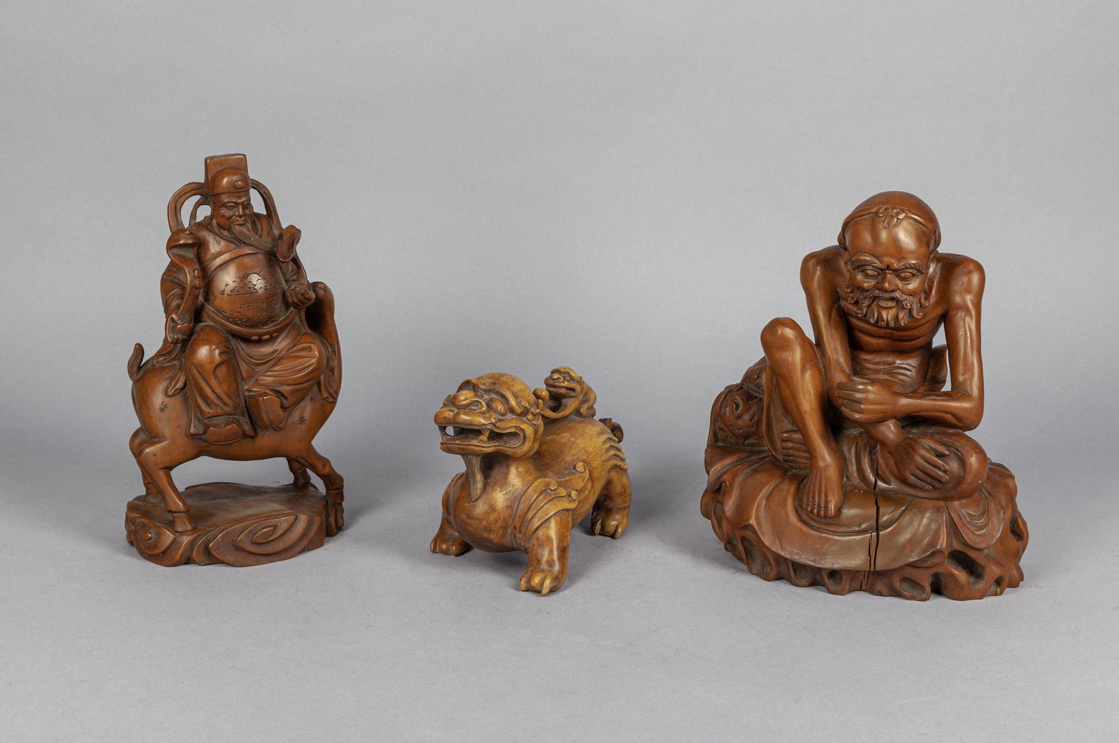 Set Chinese Boxwood Table Sculpture (1 of 13)