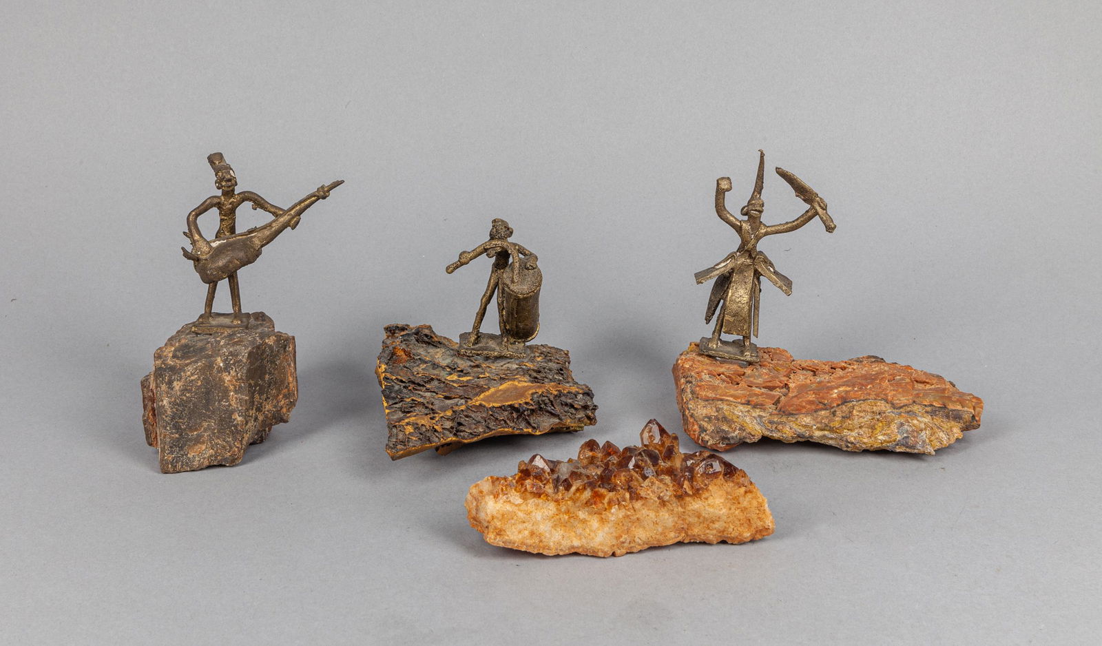 Set Designed Brass Table Sculpture on Gem Stone (1 of 13)