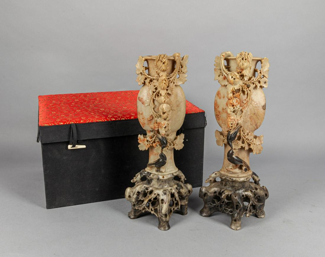 Pairs Chinese Export Stone Table Sculptures (1 of 11)