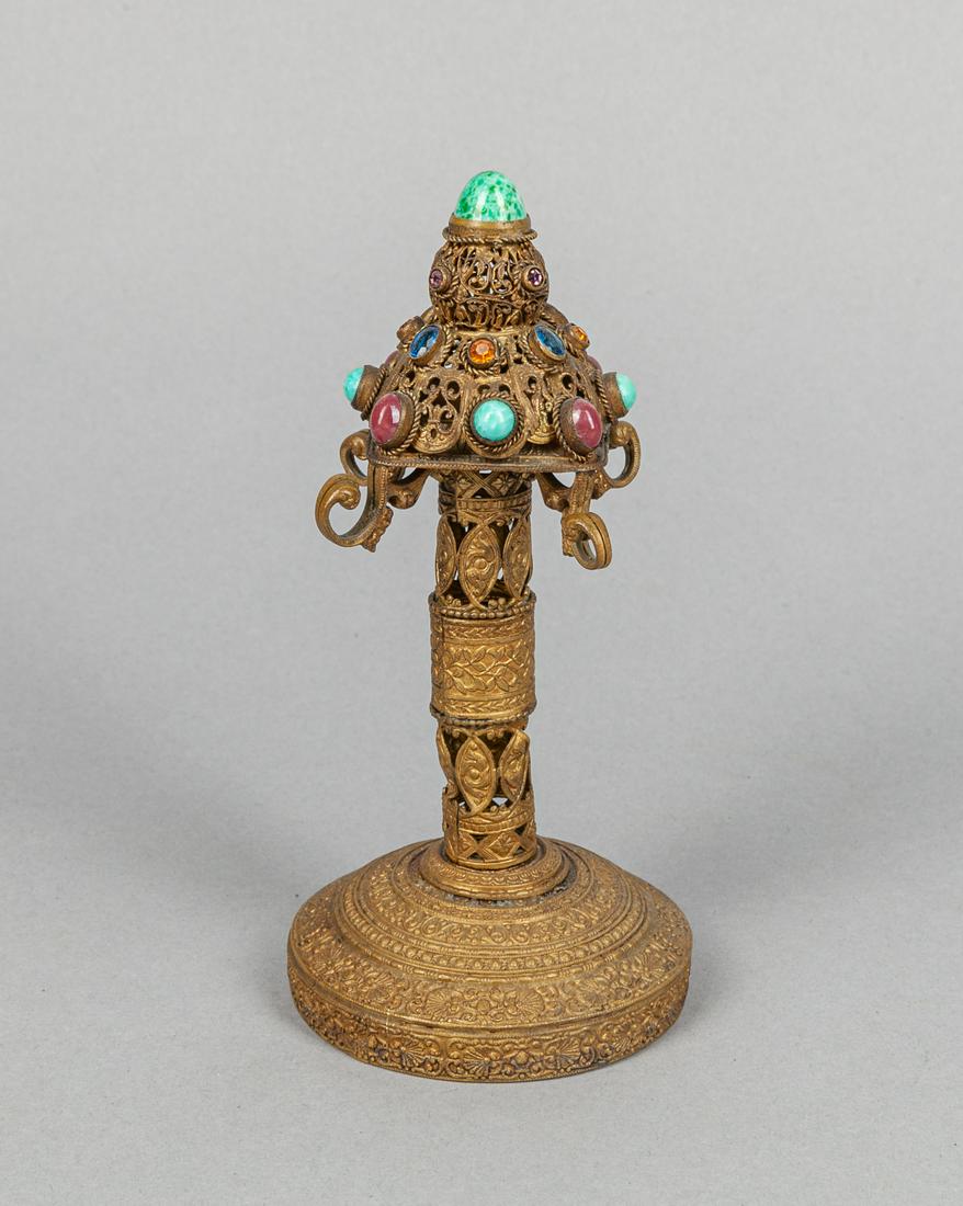 Indian Brass Gem Stone Table Decor (1 of 12)