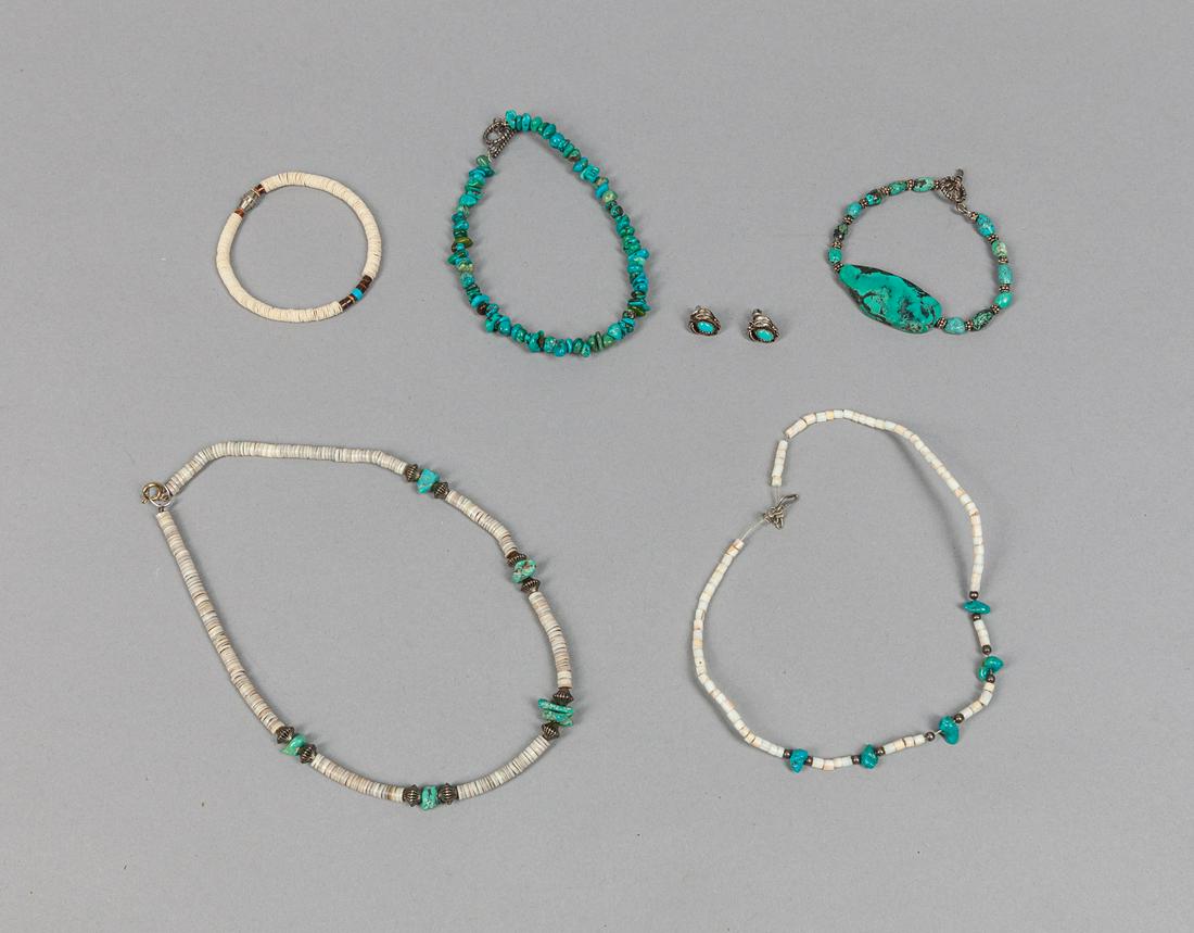 Groups Native American Silver Turquoise Shell Necklace (1 of 13)