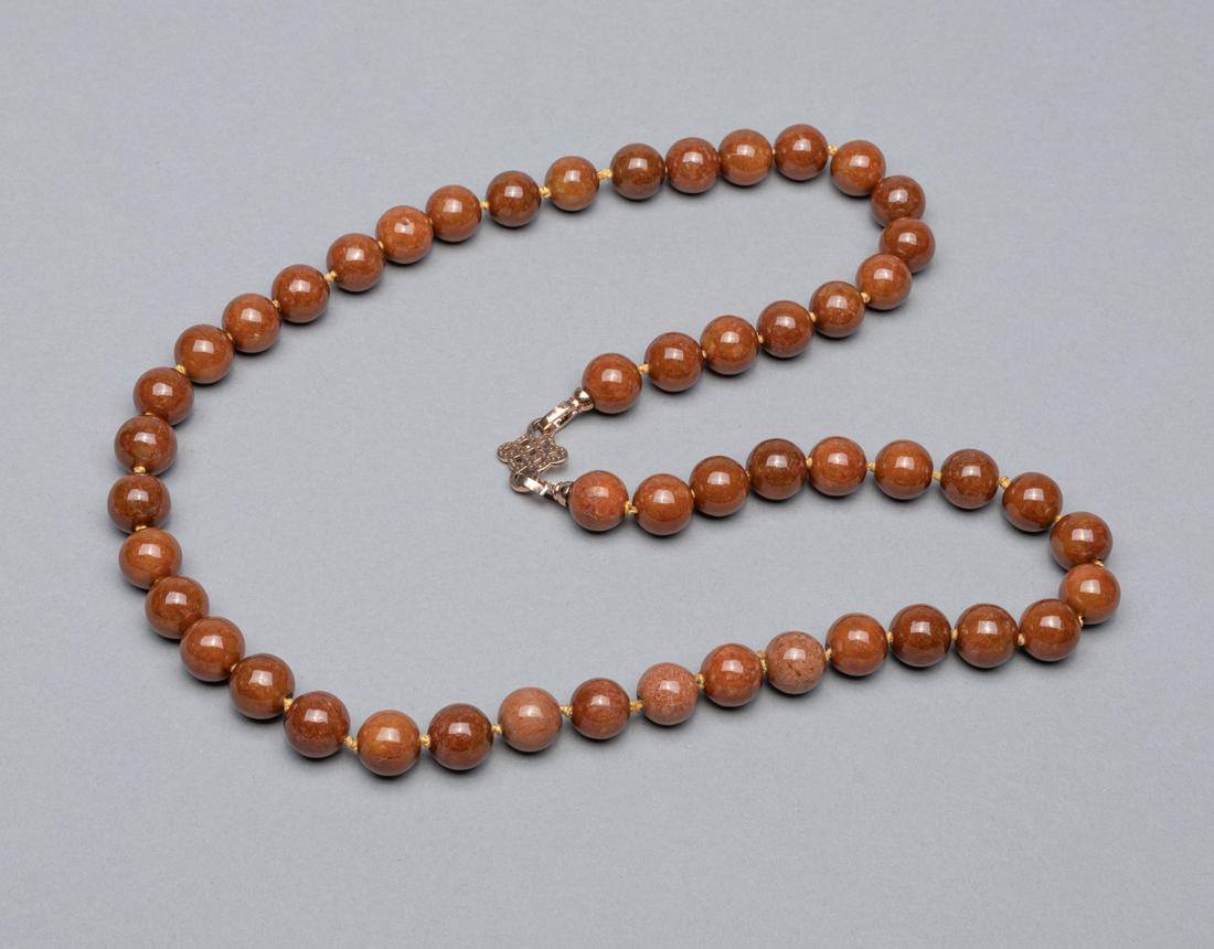 Chinese Designed Large Bead Red Color Jadeite Stone (1 of 10)