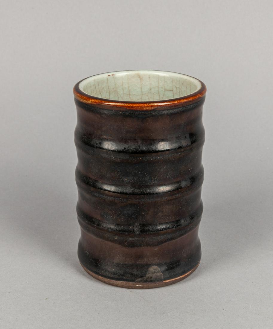Chinese Black Glazed Porcelain Brush Pot (1 of 11)
