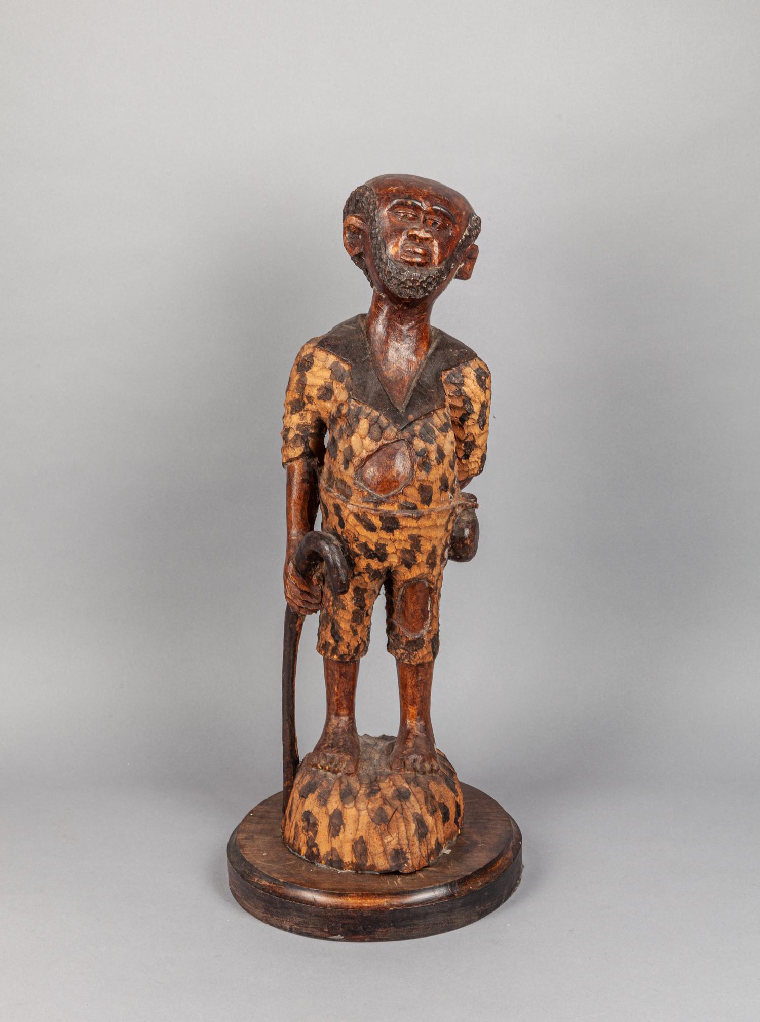 Tall African Wood Carving of Figure (1 of 10)